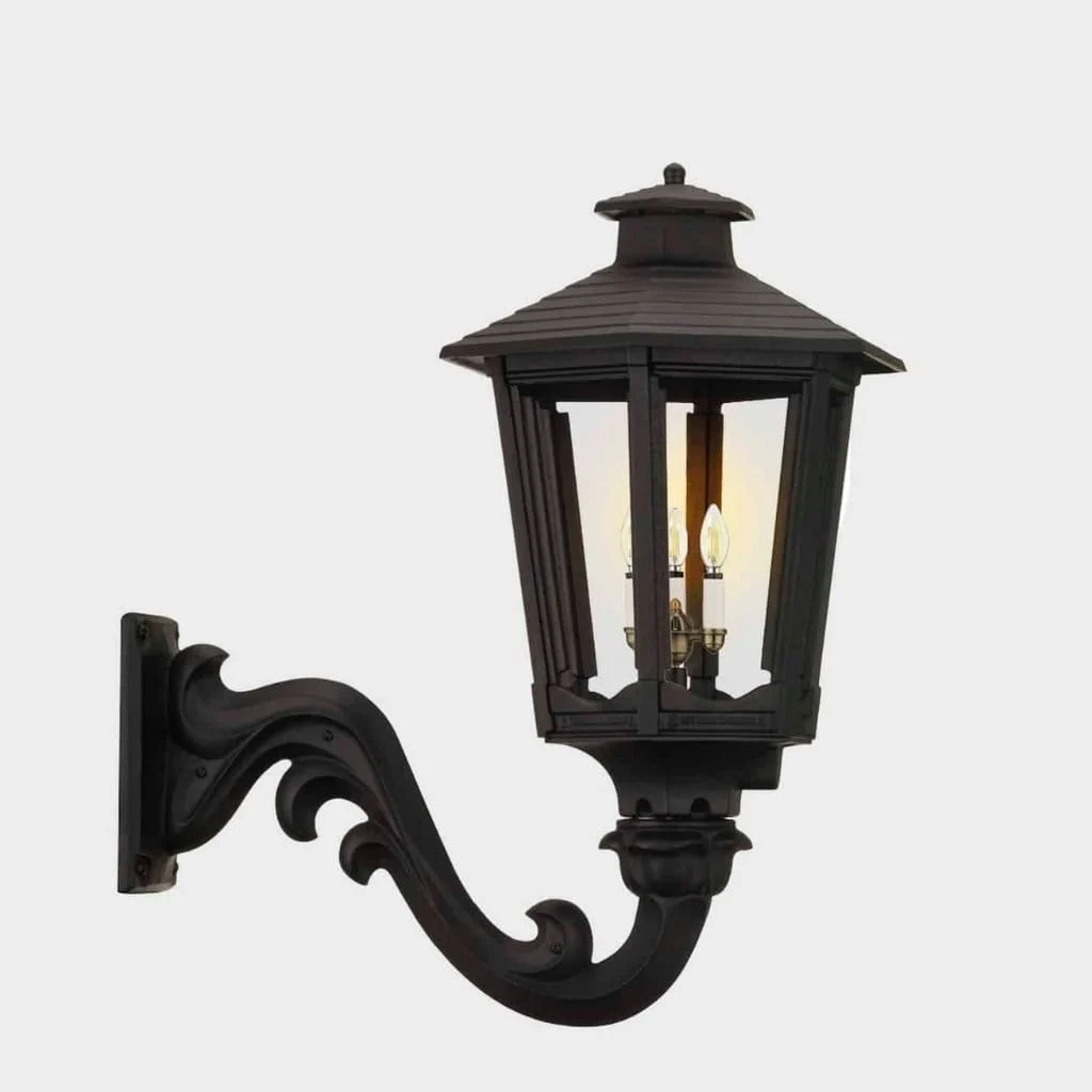 American Gas Lamp Works Cosmopolitan 1600W 21" White Residential Wall Mount Aluminum Natural Gas Lamp With Single Open Flame Burner Light Assembly, Flat Tempered Glass Panes and Small Ball Finial