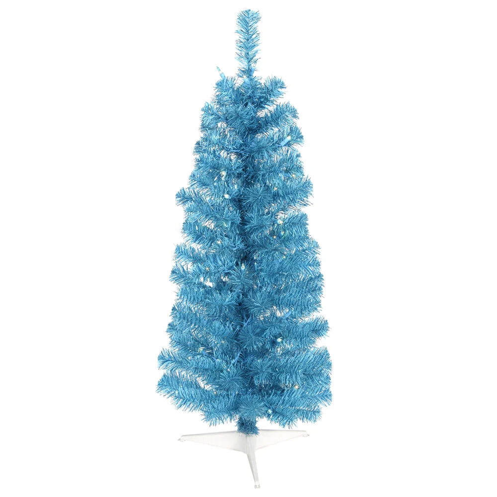 Vickerman B163231LED 3' Sky Blue Pencil Artificial Christmas Tree Blue Dura-Lit Led Lights