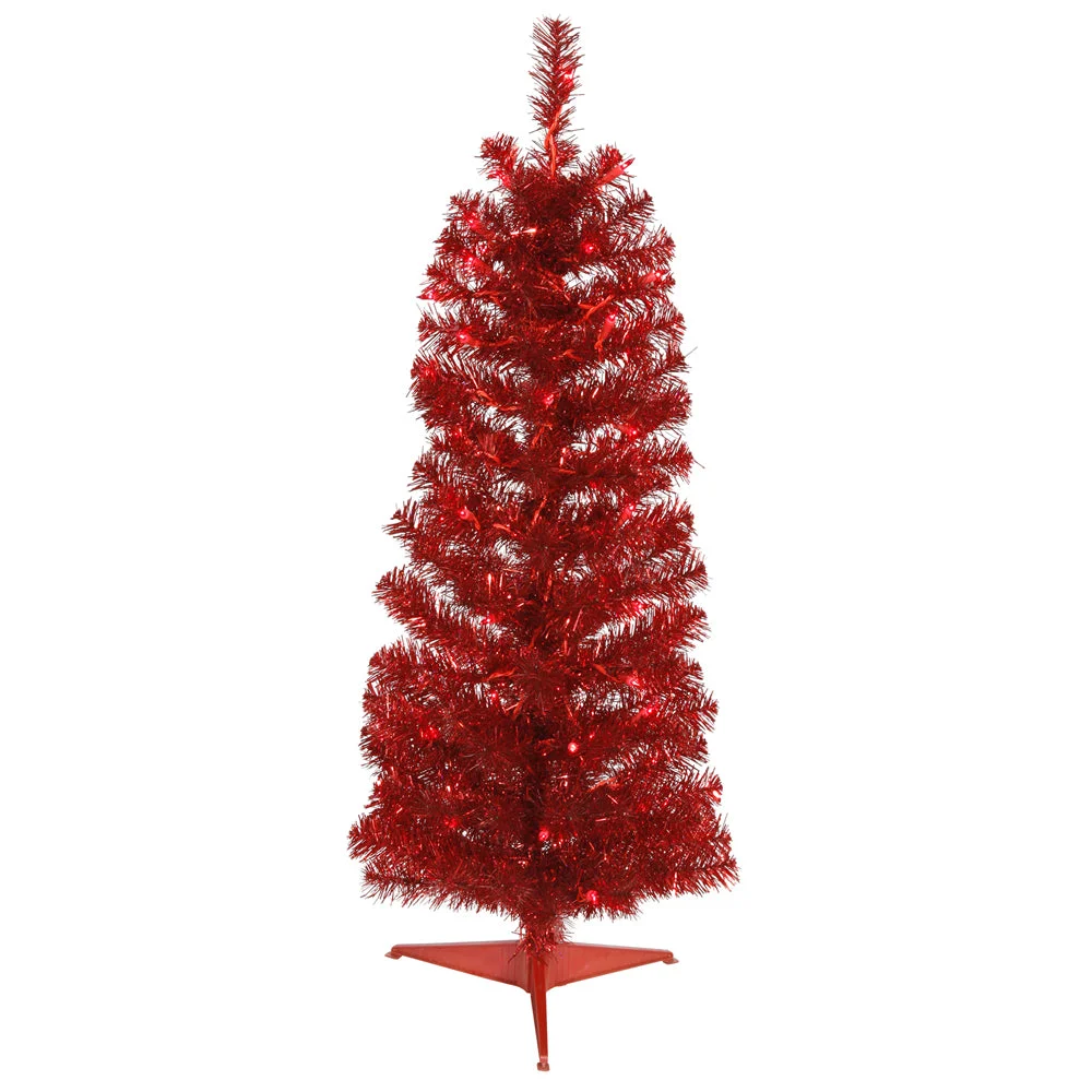 Vickerman B163325LED 2' Red Pencil Artificial Christmas Tree Red Dura-Lit Led Lights