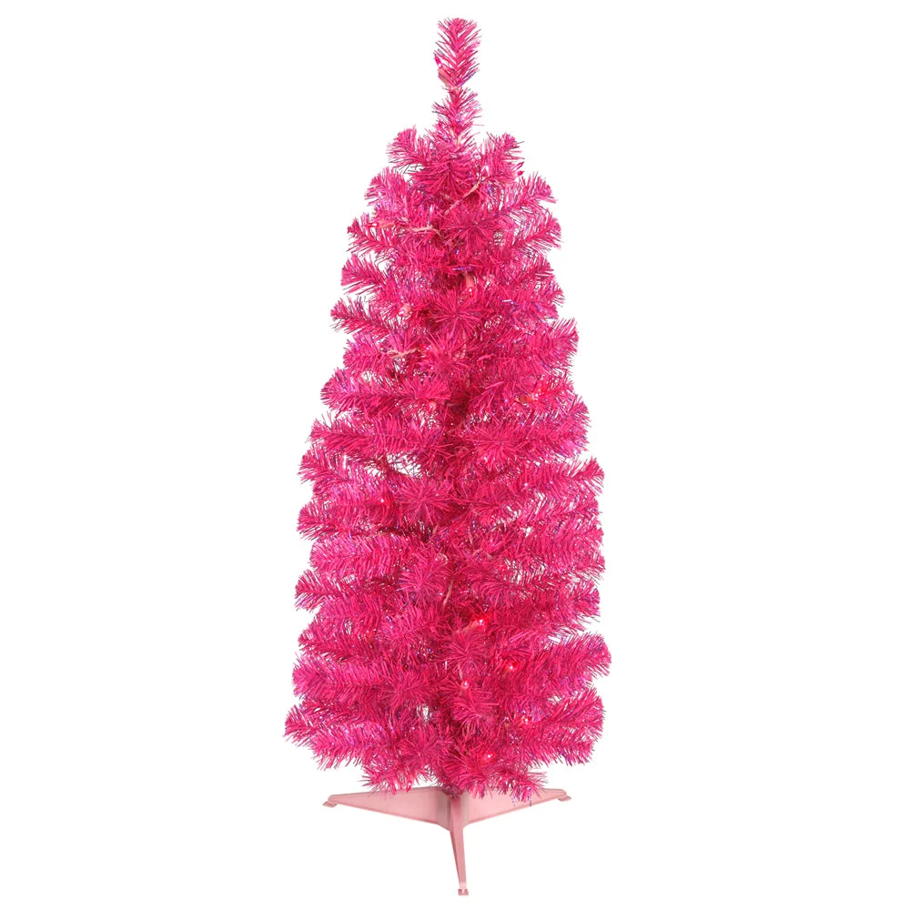 Vickerman B163531LED 3' Pink Pencil Artificial Christmas Tree Pink Dura-Lit Led Lights