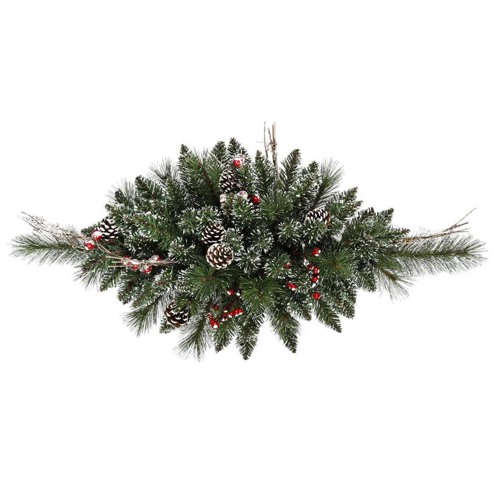 Vickerman B166306 30" Snow Tipped Pine And Berry Artificial Christmas Spray Unlit