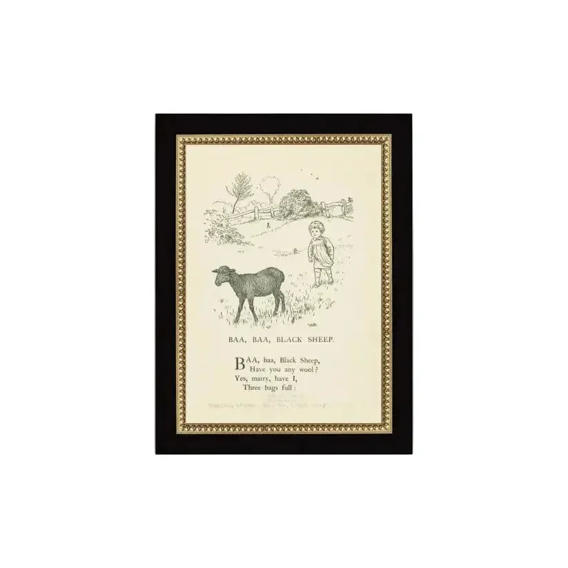 Baa Baa Black Sheep Framed Artwork