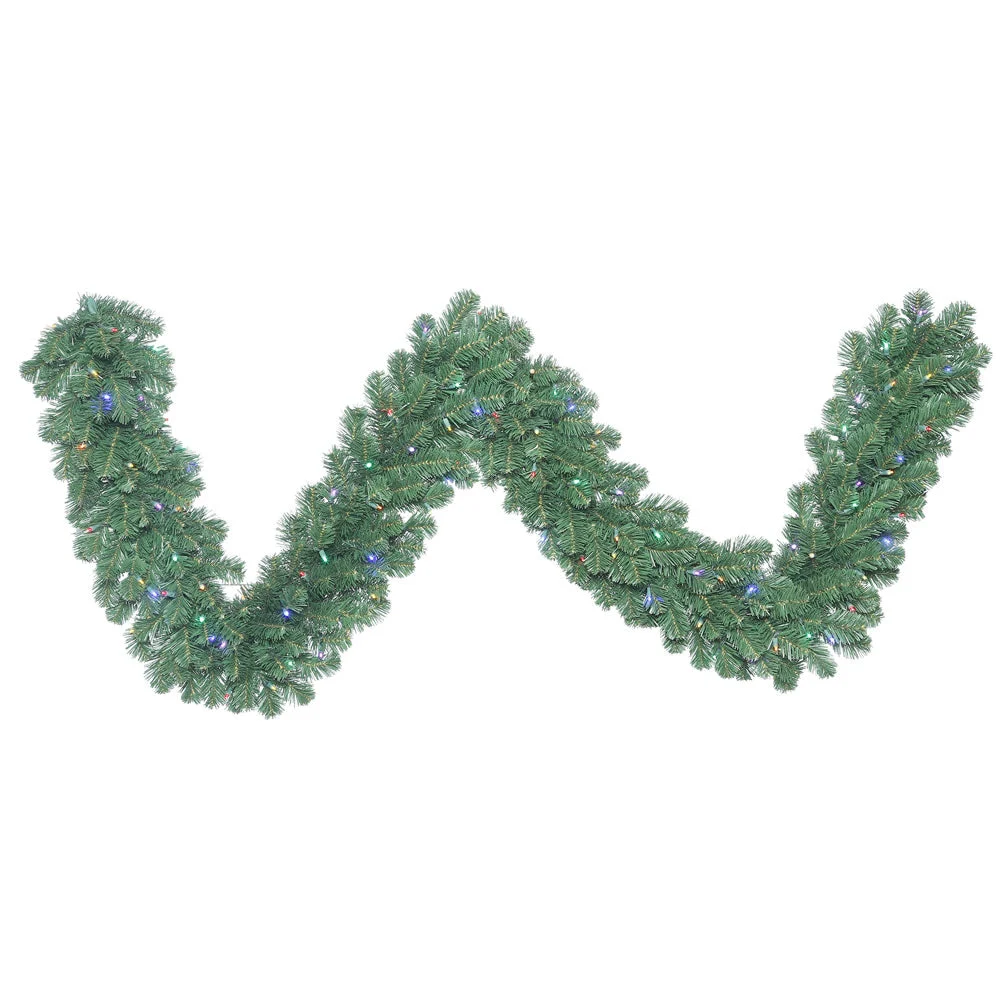 Vickerman C164732Led 50' X 12" Oregon Fir Artificial Christmas Garland Multi-Colored Single Mold Led Wide Angle Lights