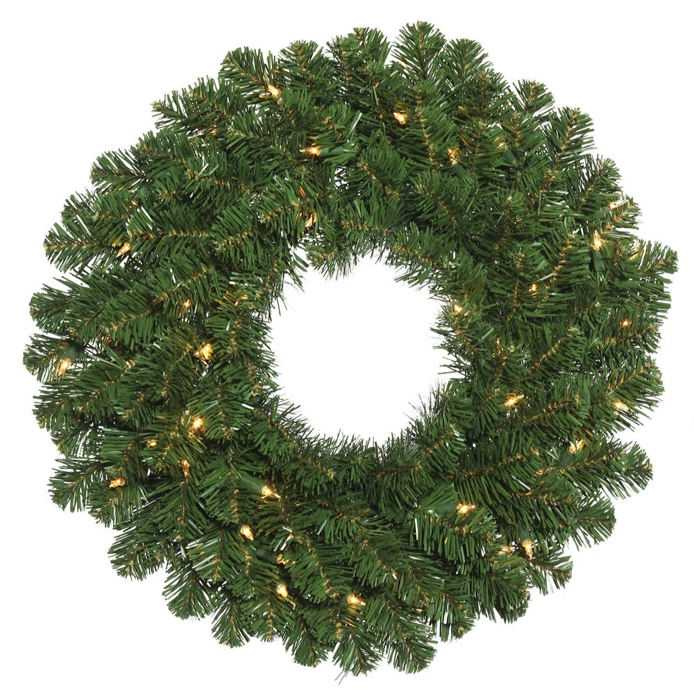 Vickerman C164648 48" Oregon Fir Artificial Christmas Wreath Clear Dura-lit Incandescent Mini Lights