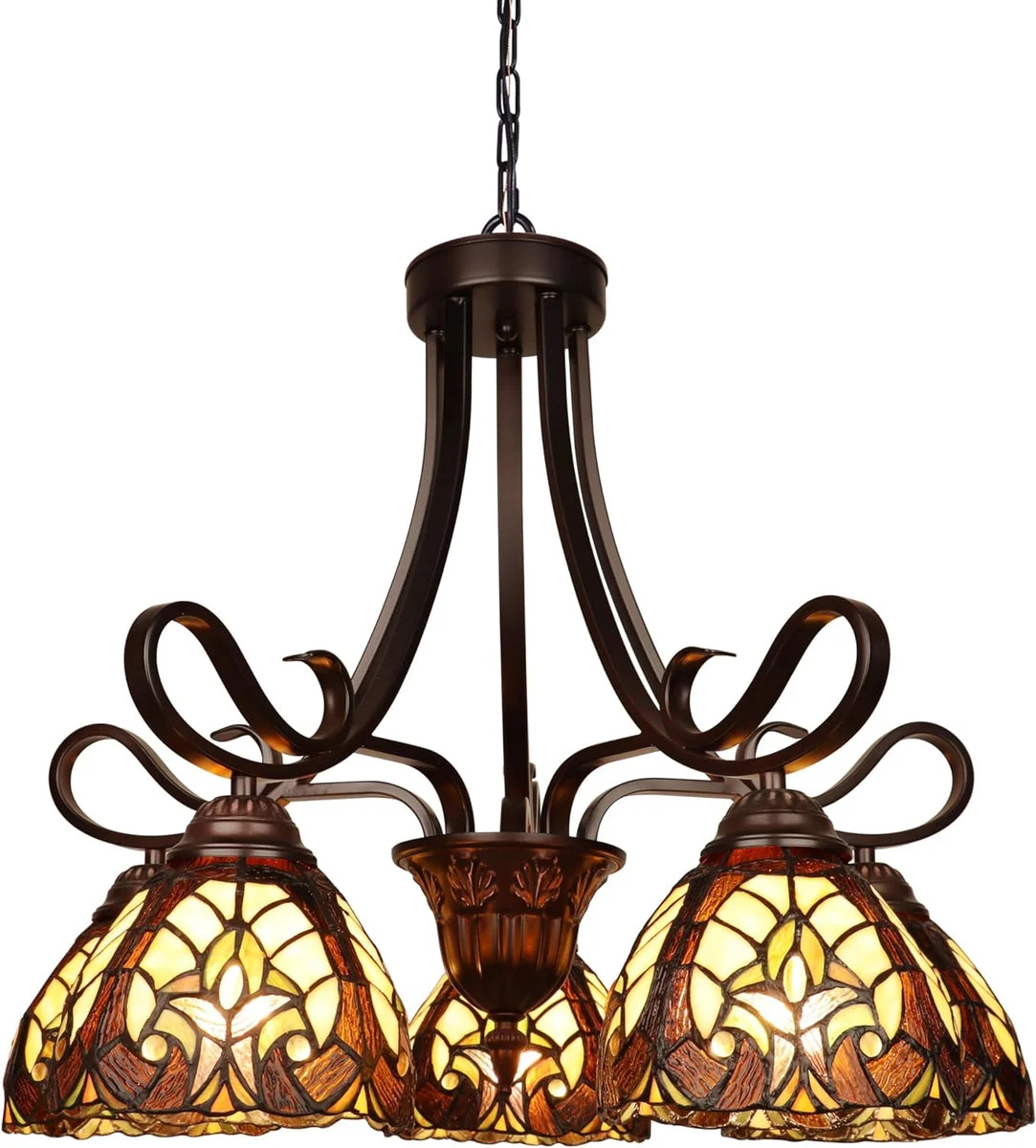Chloe Lighting CH18780VI25-DD5 Liaison Victorian-Style 5-Light Antique Dark Bronze Finish Large Chandelier 25" Wide