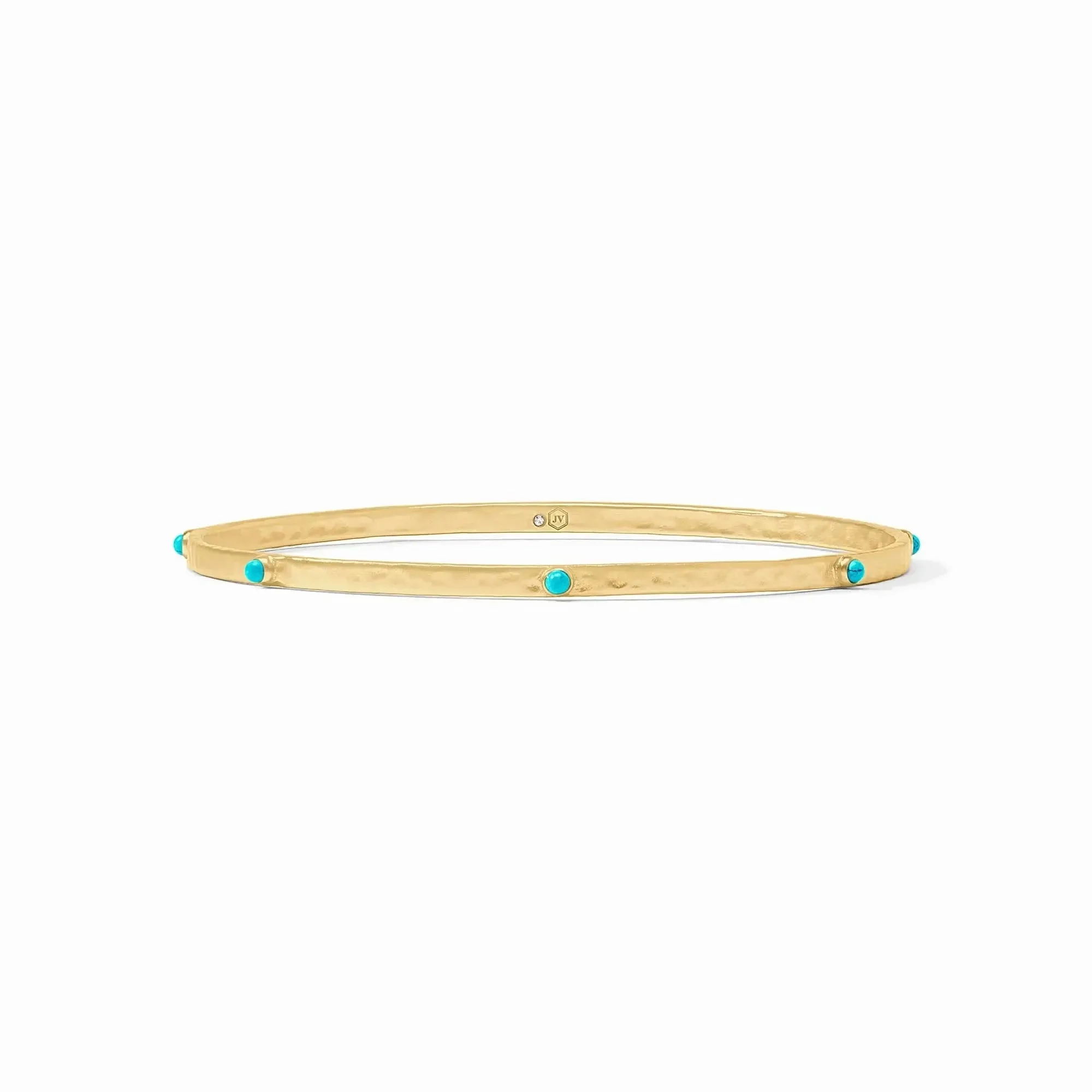 Crescent Stone Gold Bangle // Turquoise