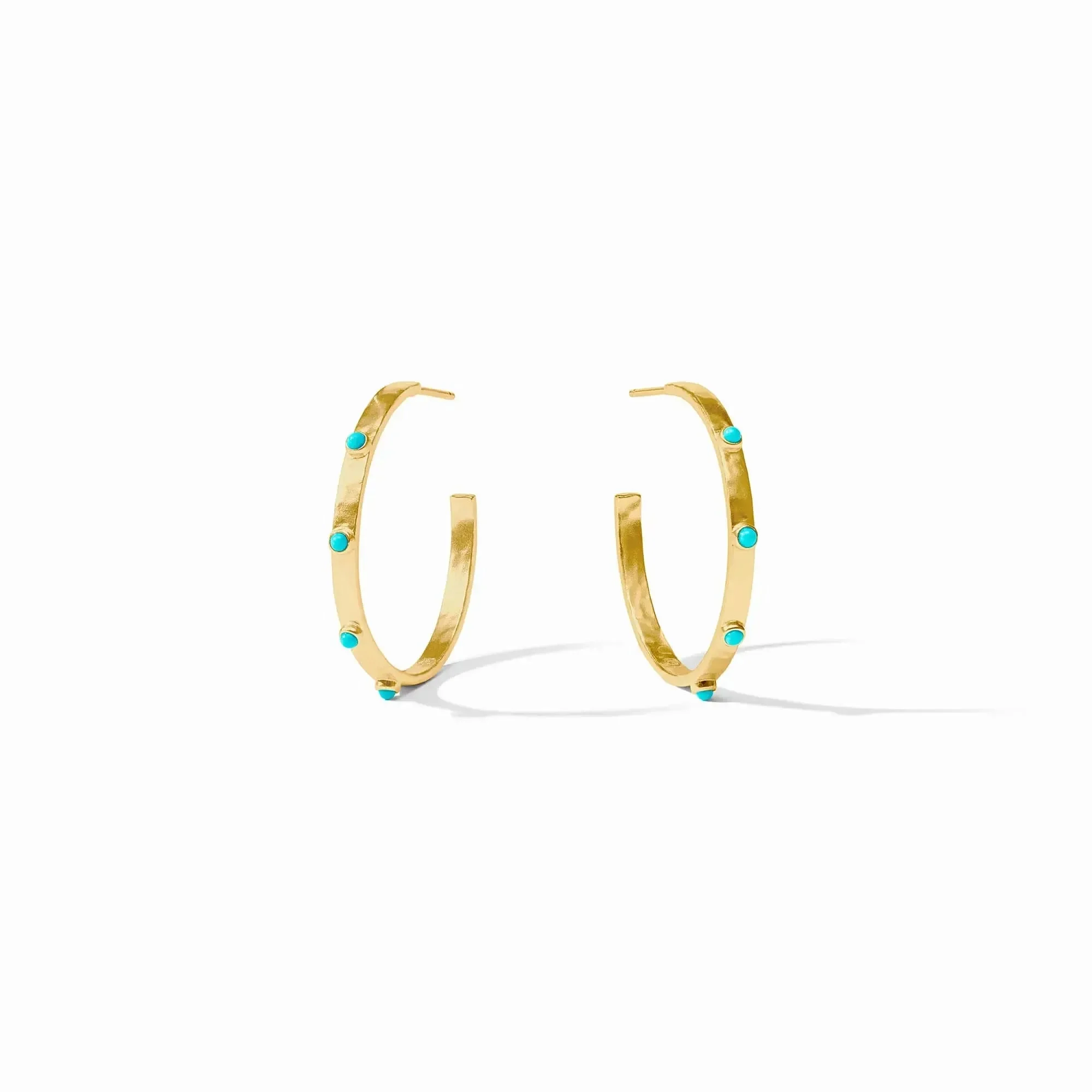 Crescent Turquoise Stone Hoop // 2 Sizes