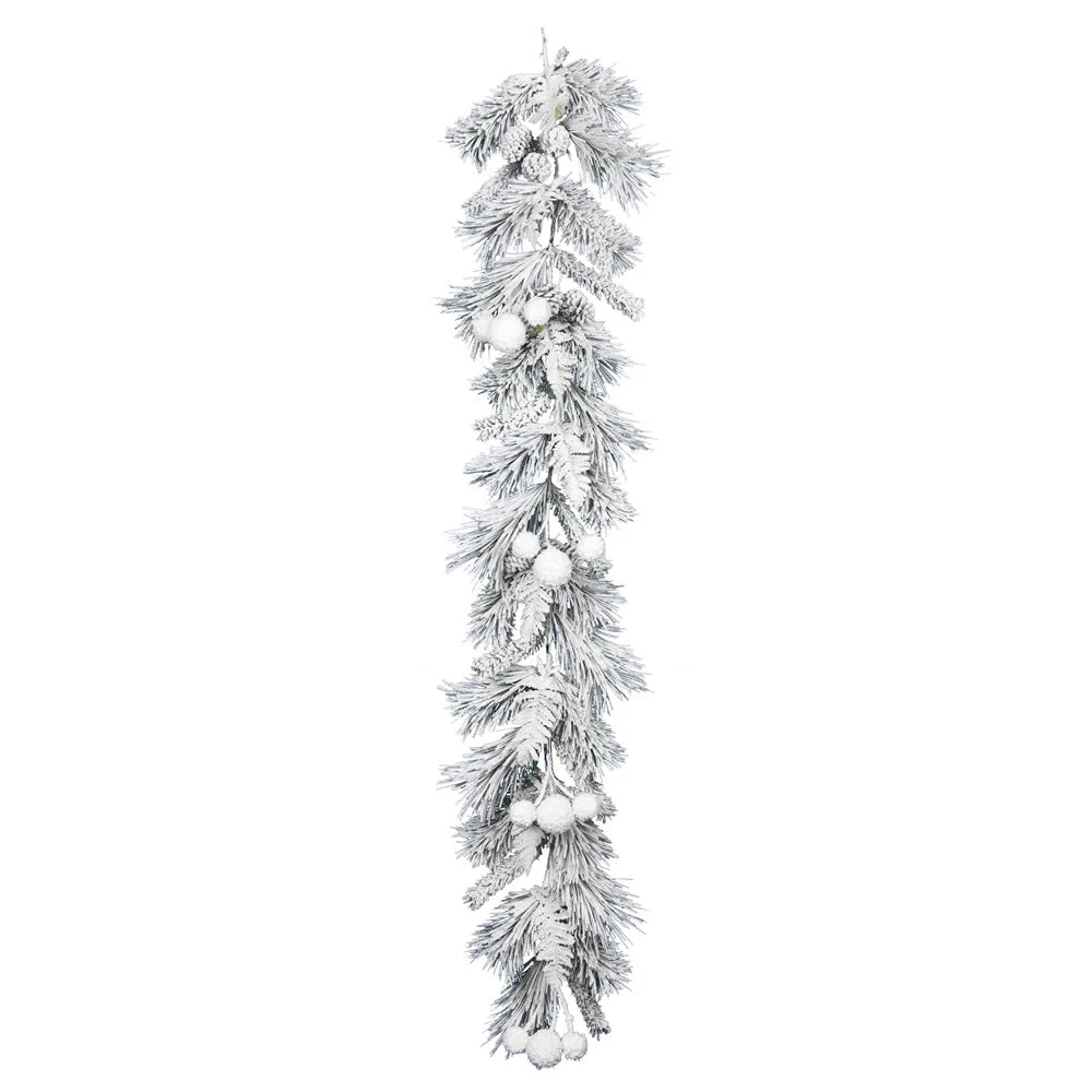 Vickerman D191113 6' Frosted Beacon Pine Artificial Christmas Garland Unlit