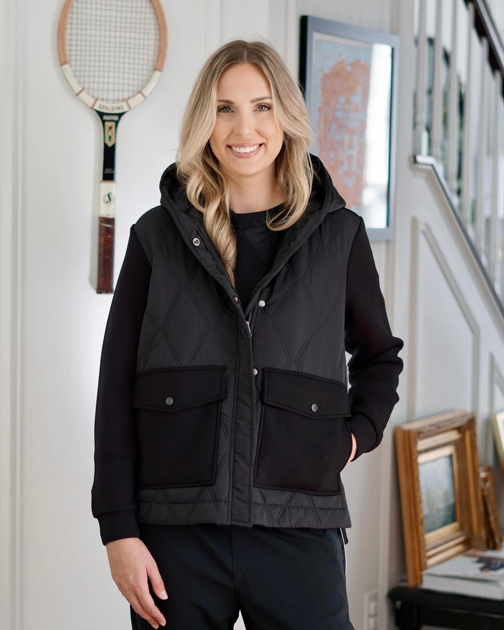 Avril Quilted Knit Jacket // Black