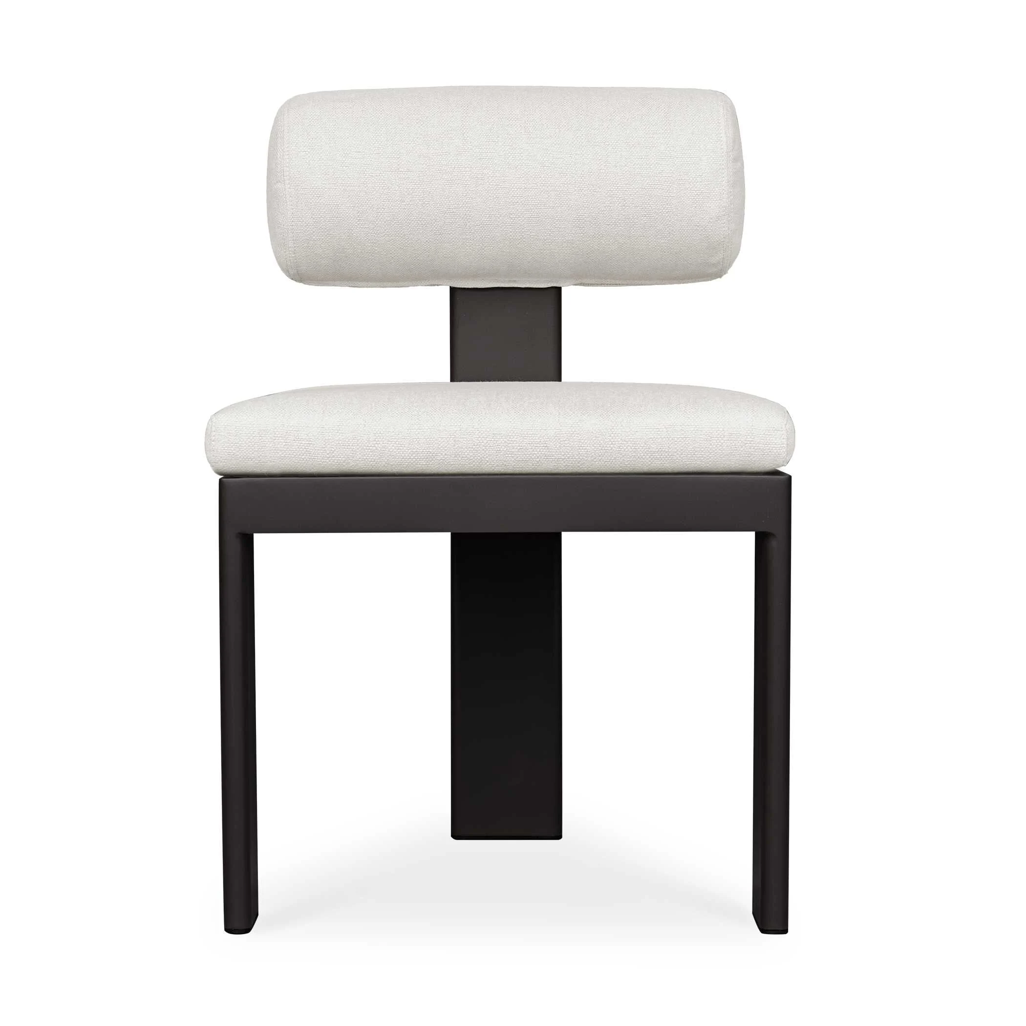 Bolster Back White Outdoor Dining Chair