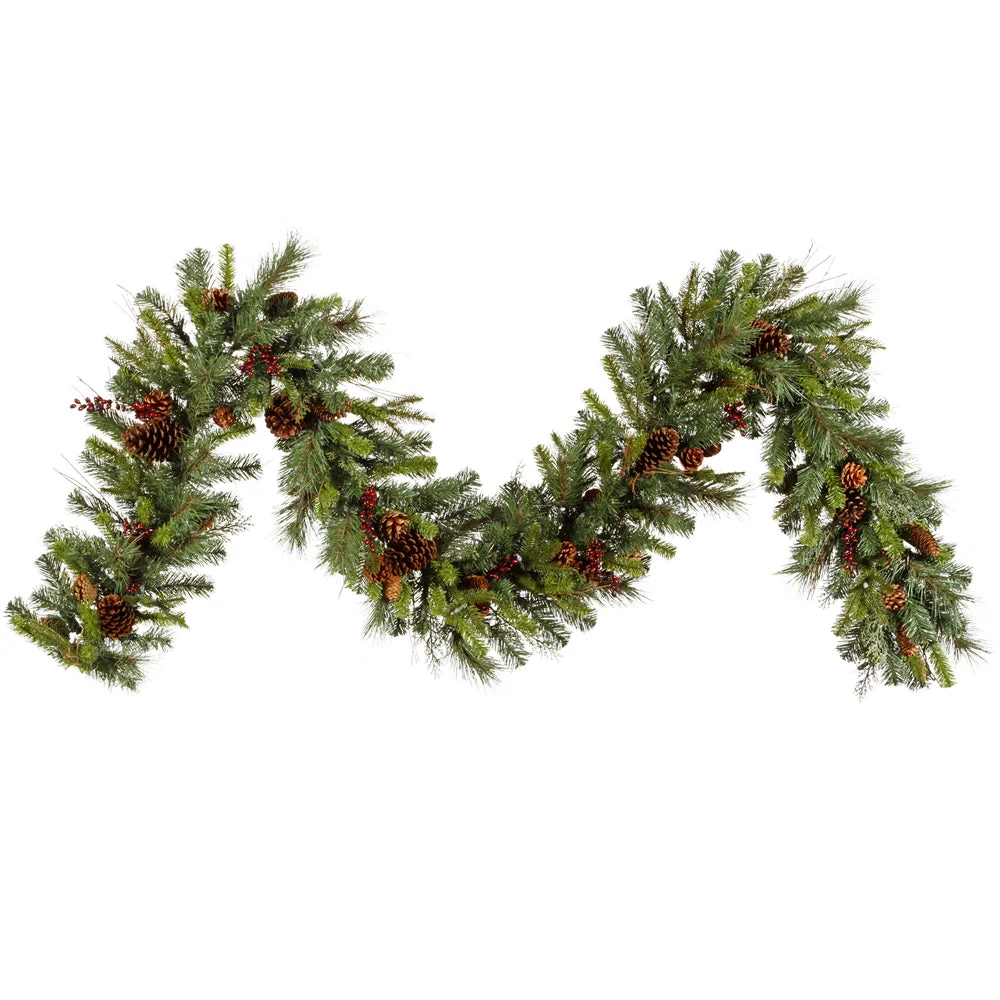Vickerman G118714 9' Cibola Mixed Berry Artificial Christmas Garland Unlit
