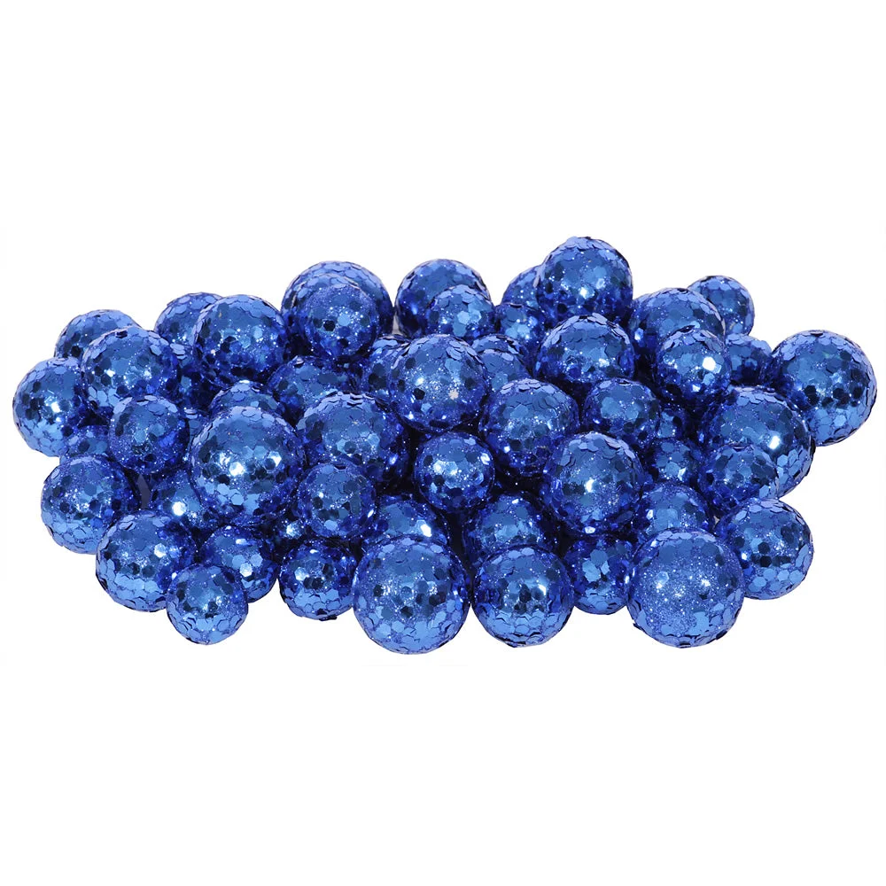 Vickerman L132202 20Mm/25Mm/30Mm Blue Glitter Polystyrene Ball Christmas Ornament 72 Per Bag