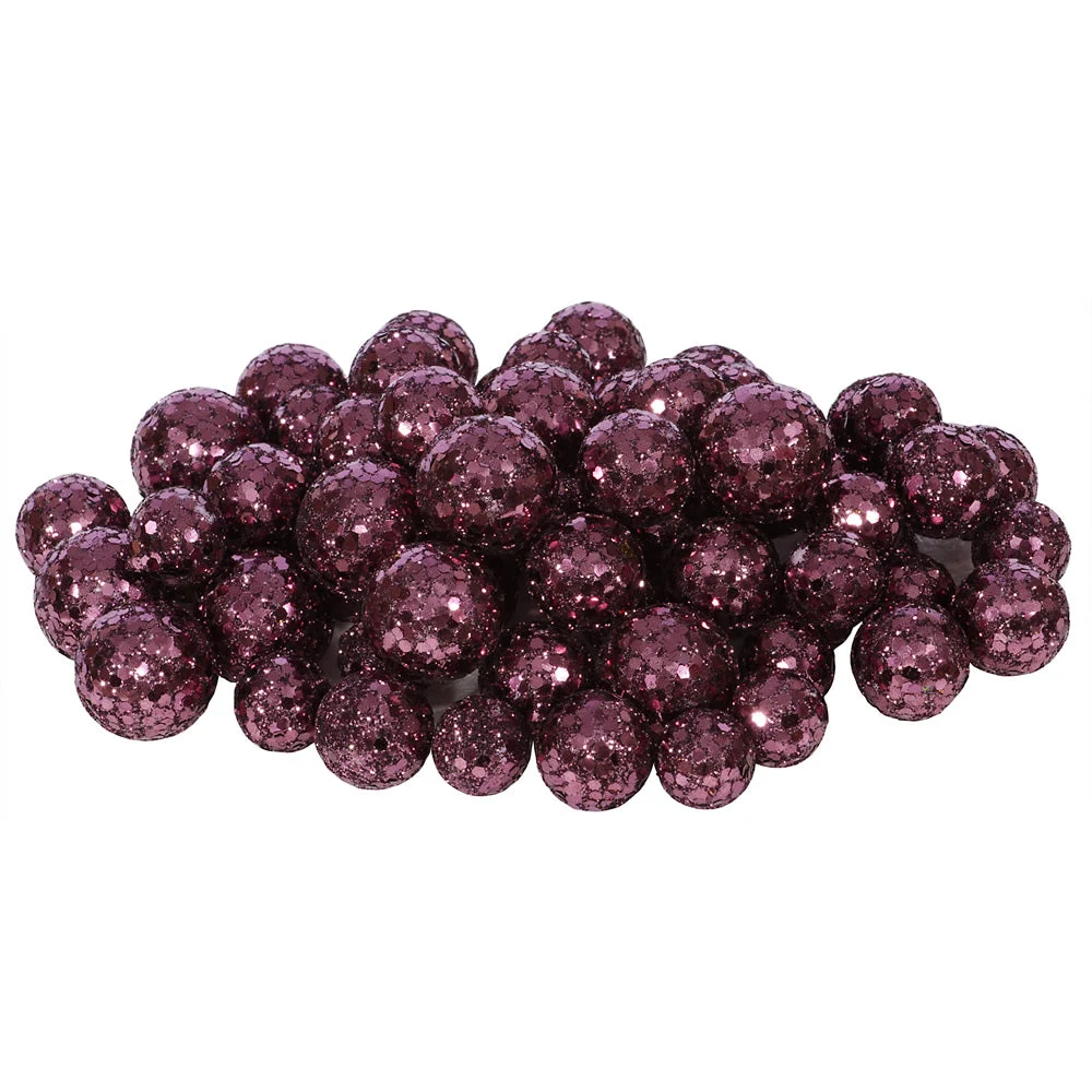 Vickerman L132220 20Mm/25Mm/30Mm Mauve Glitter Polystyrene Ball Christmas Ornament 72 Per Bag