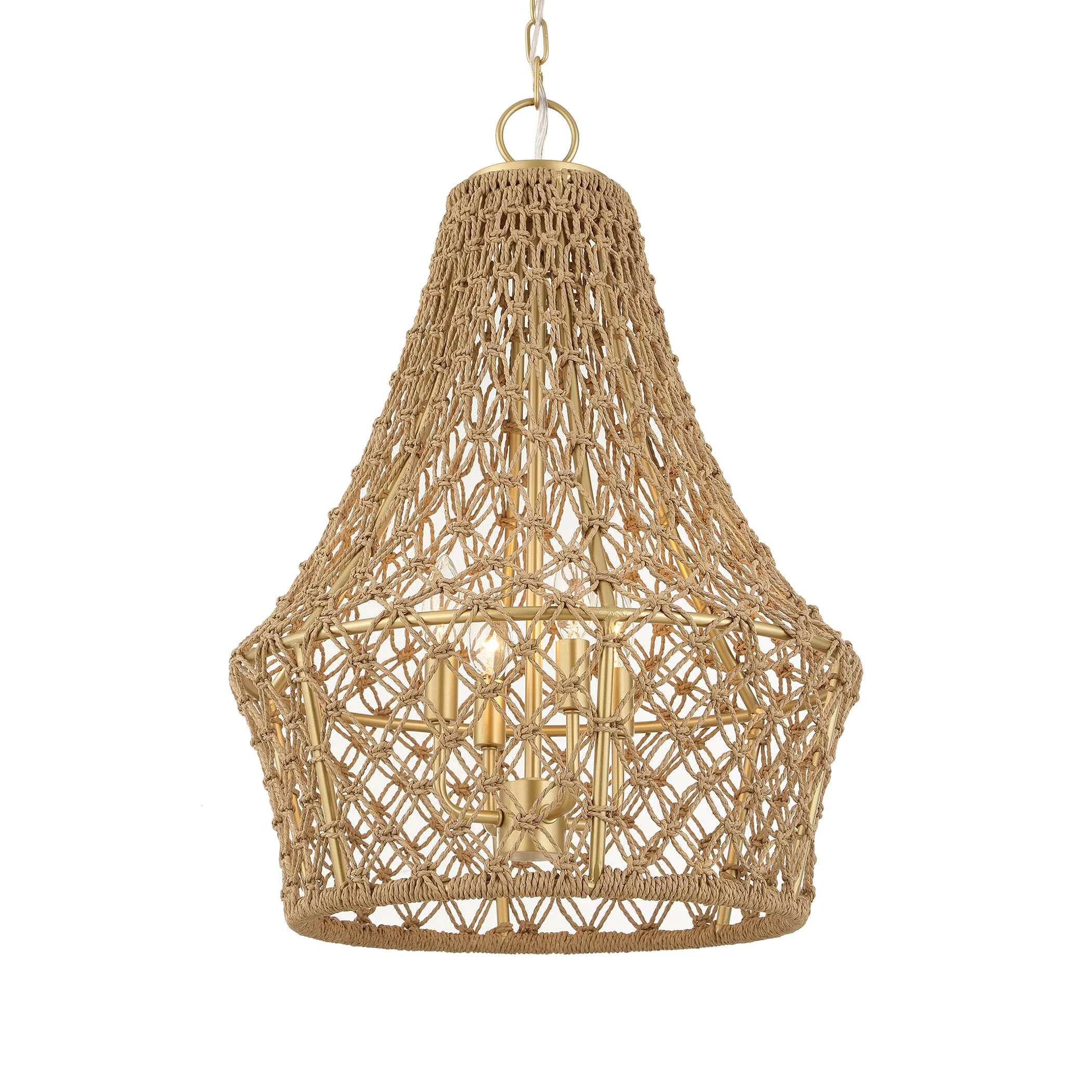 Macrame 4 Light Rope Pendant