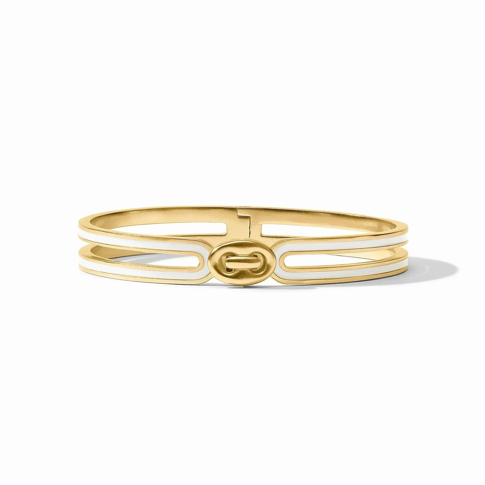 Laguna Enamel Hinge Bangle // Ivory