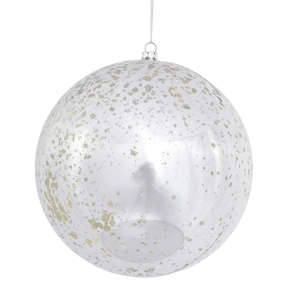 Vickerman M166507 6" Silver Shiny Mercury Ball Ornament 4 Per Bag