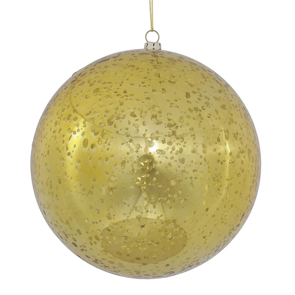 Vickerman M166508 6" Gold Shiny Mercury Ball Ornament 4 Per Bag