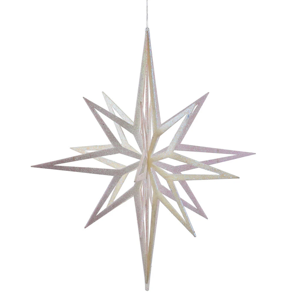 Vickerman M148511 32" White Iridescent Star Christmas Ornament