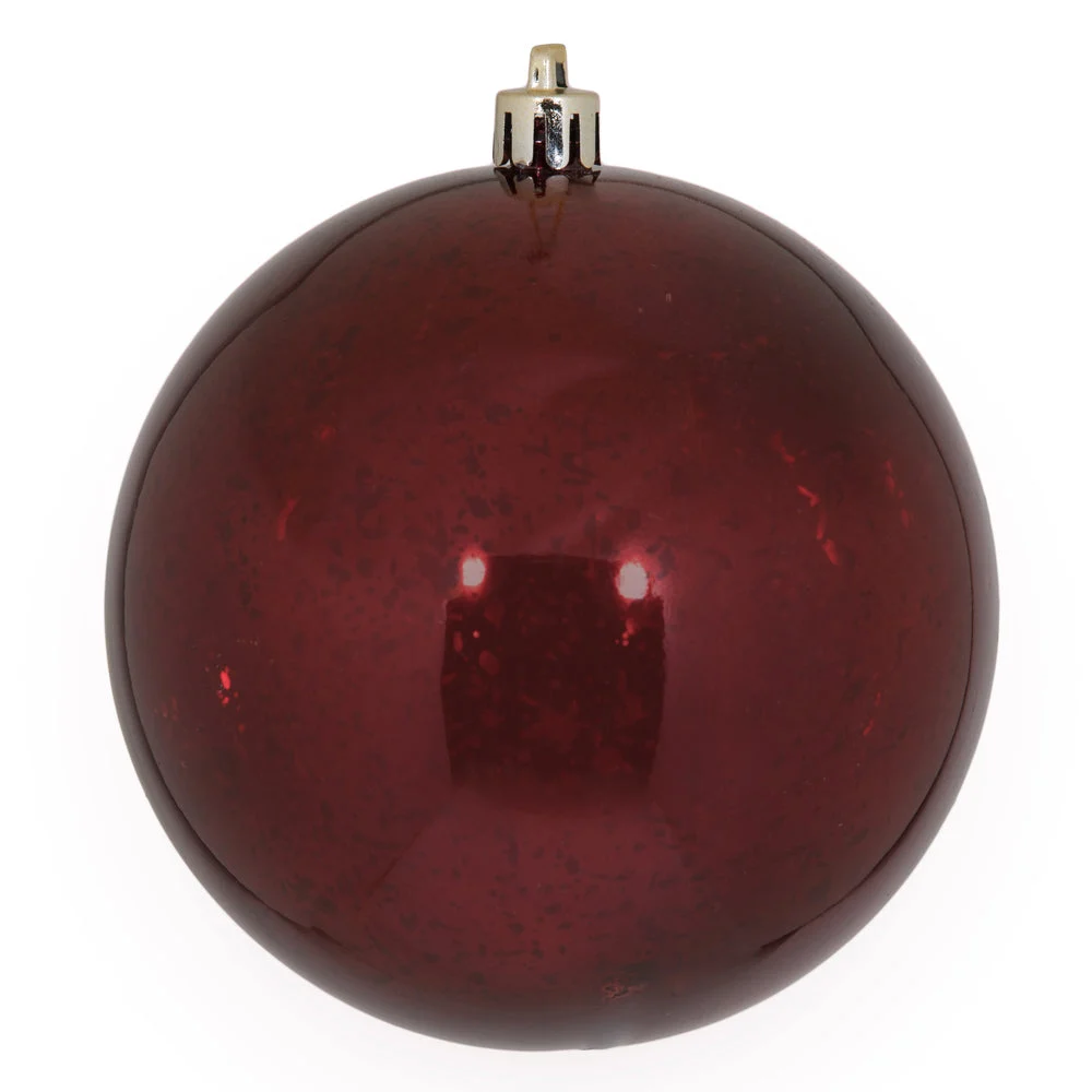 Vickerman M166365 4" Burgundy Shiny Mercury Ball Ornament 6 Per Bag