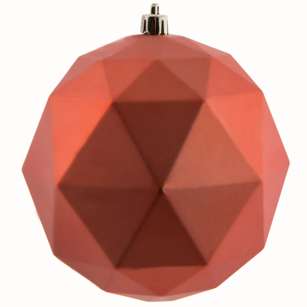 Vickerman M177371DM 4.75" Coral Matte Geometric Ball 4 Per Bag