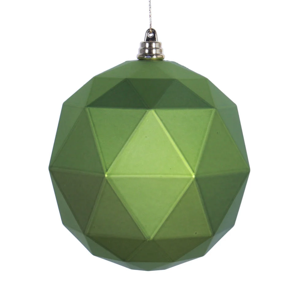 Vickerman M177373DM 4.75" Lime Matte Geometric Ball Ornament 4 Per Bag