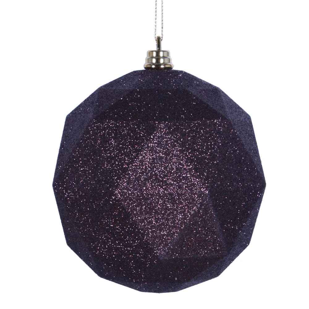 Vickerman M177376DG 4.75" Mocha Glitter Geometric Ball Ornament 4 Per Bag