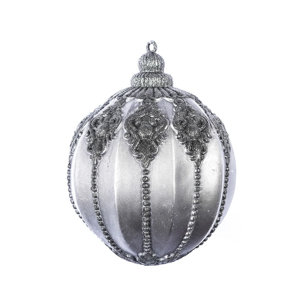 Vickerman Mc193084 9.5" Gunmetal Antique Embossed Ball Ornament