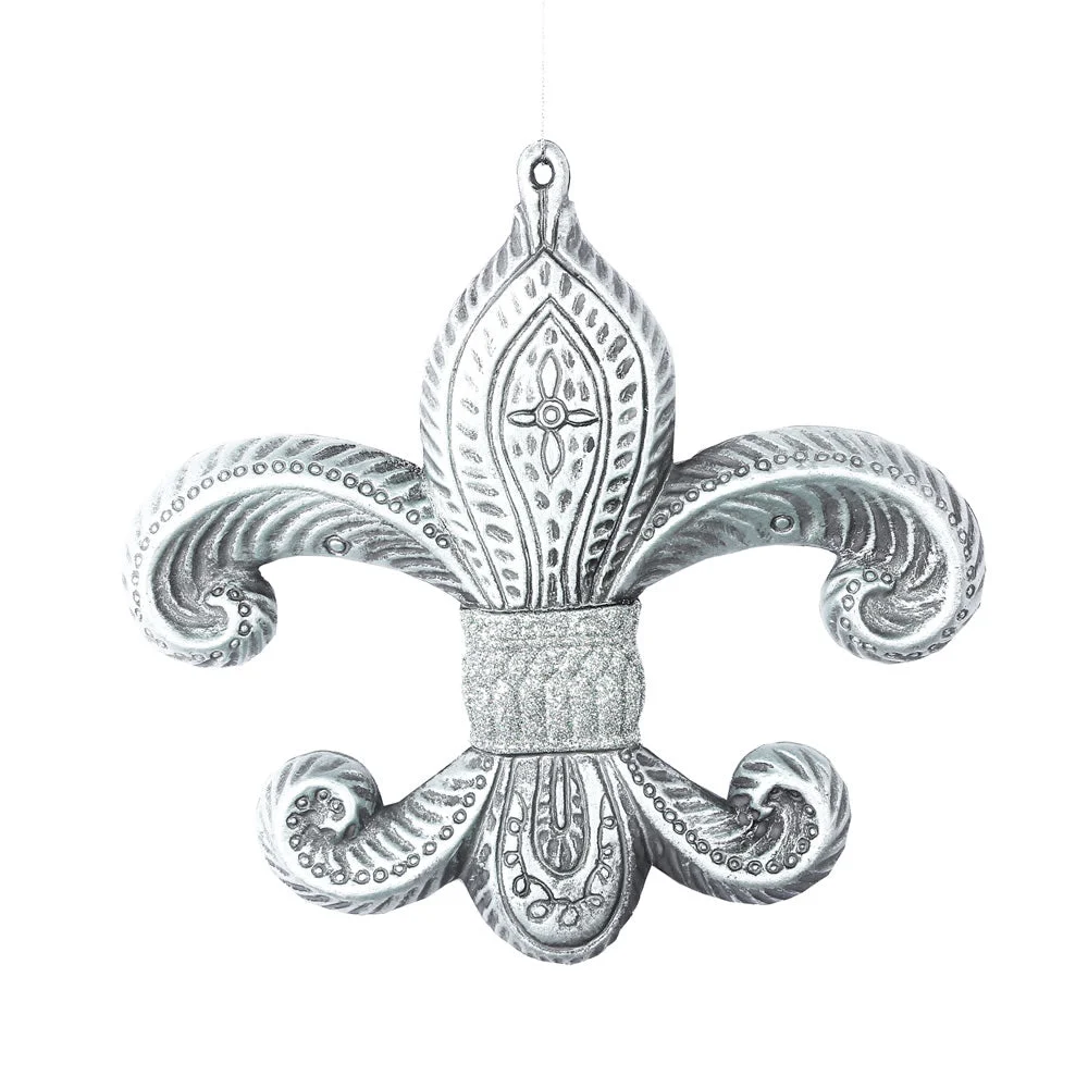 Vickerman Mc193725 7.3" Limestone Antique Fleur-De-Lis Ornament 2/Bag