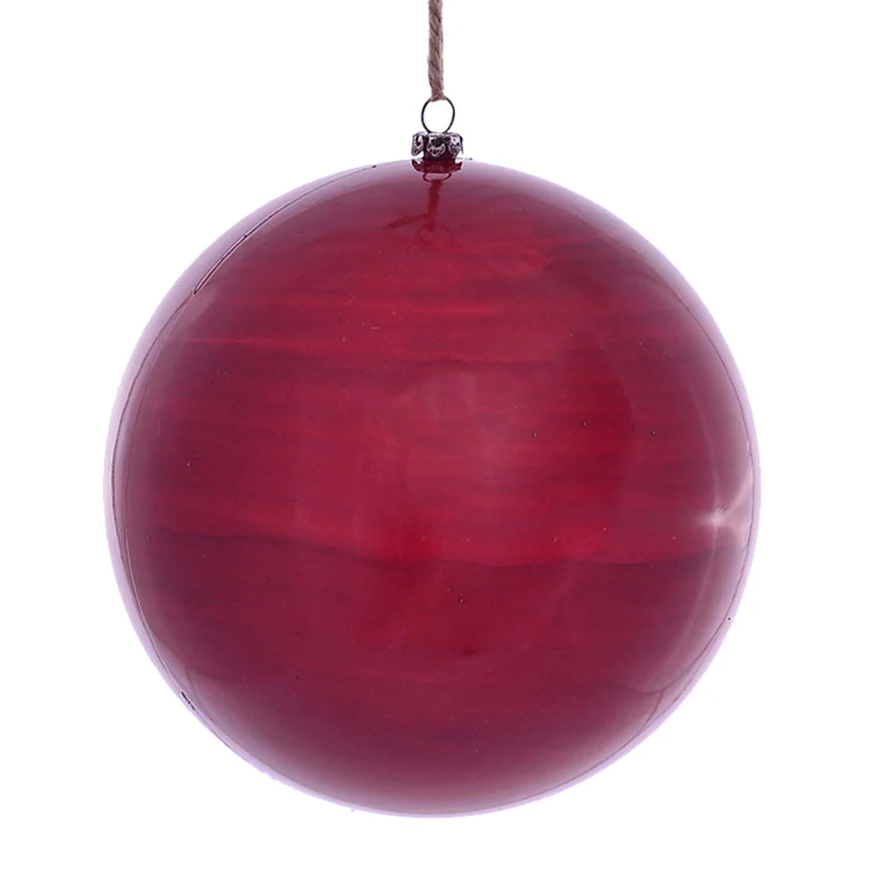 Vickerman Mc197203 6" Red Wood Grain Ball Ornament 3/Bag