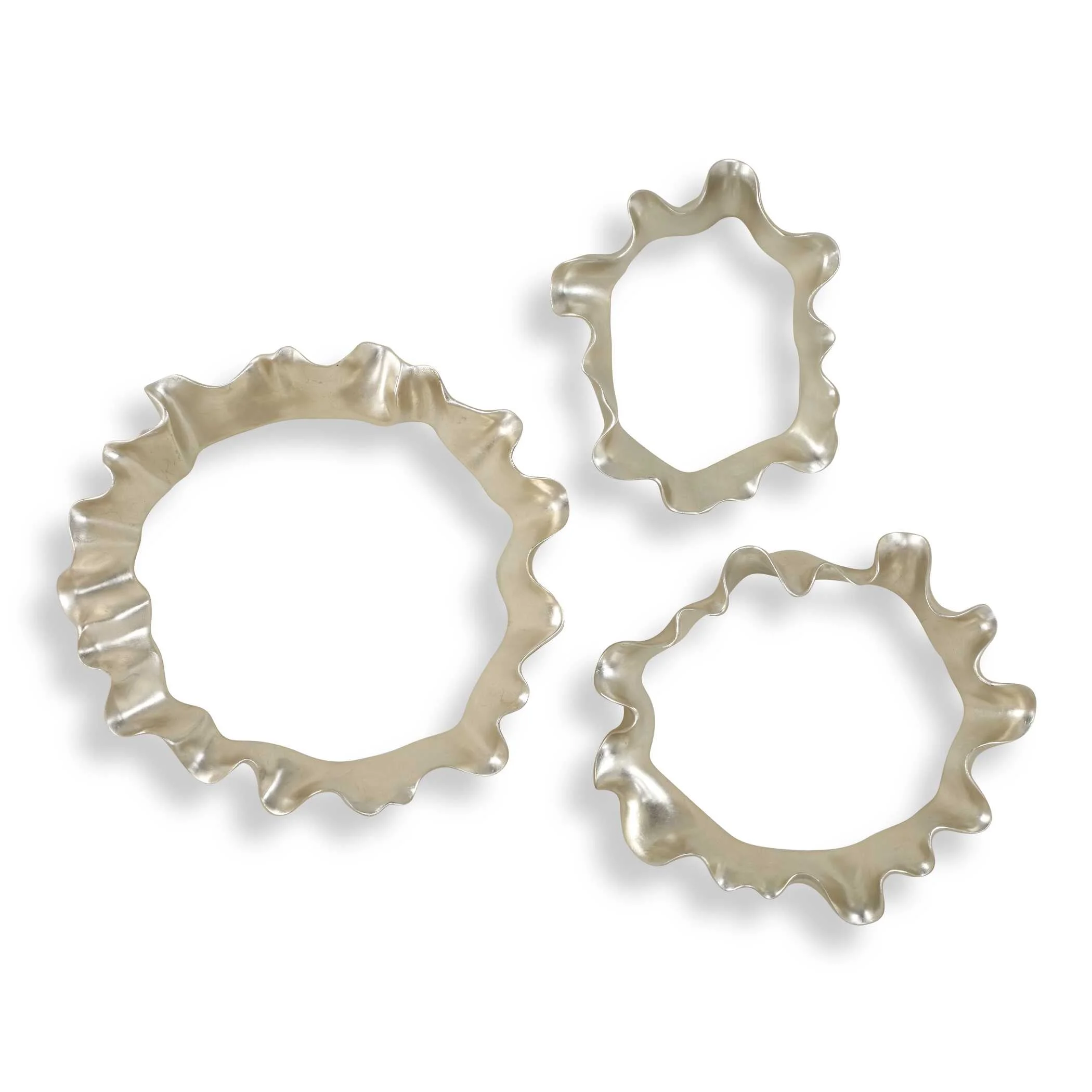 Ripple Effect Silver Wall Art // Set of 3