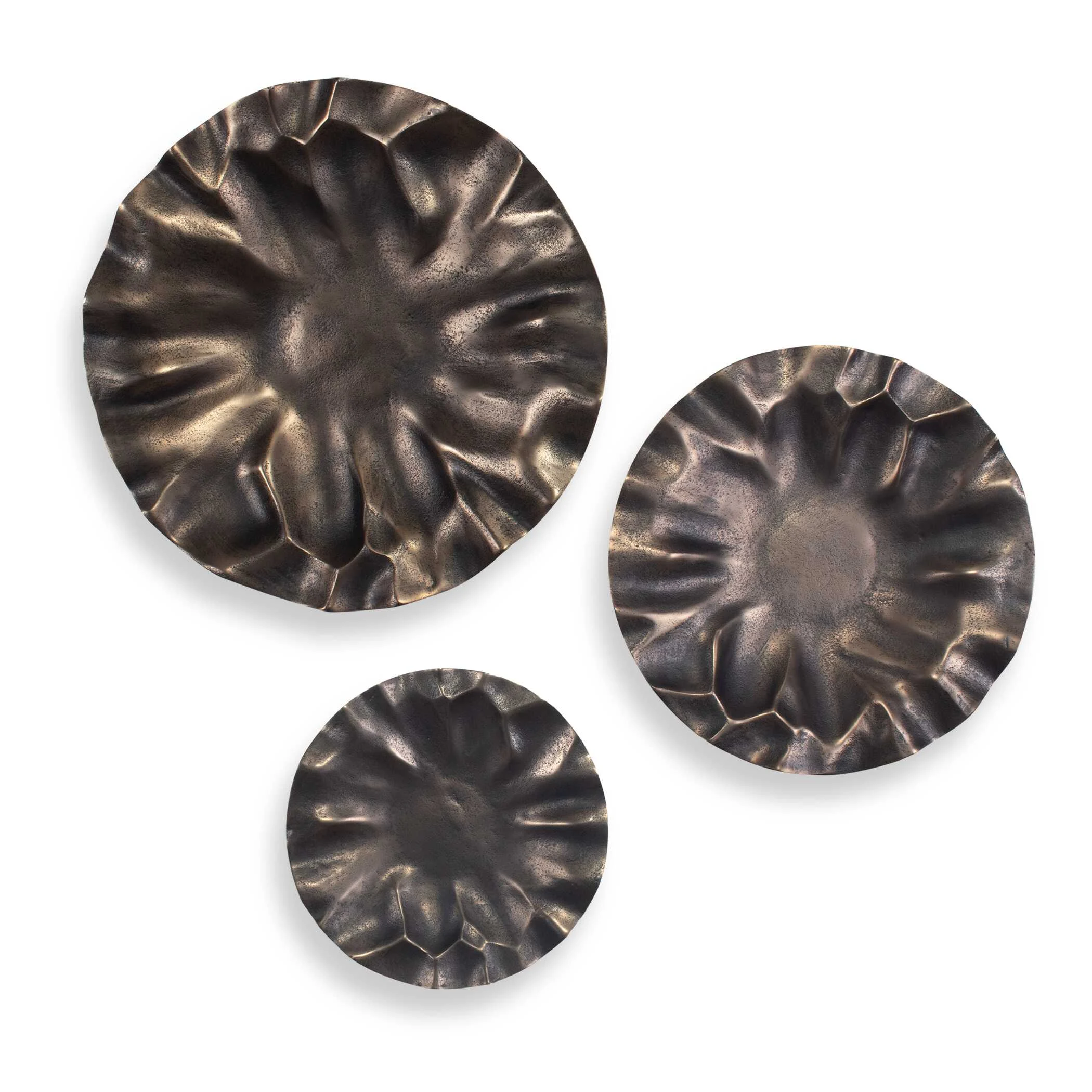 Peonia Outdoor Bronze Wall Art // Set of 3