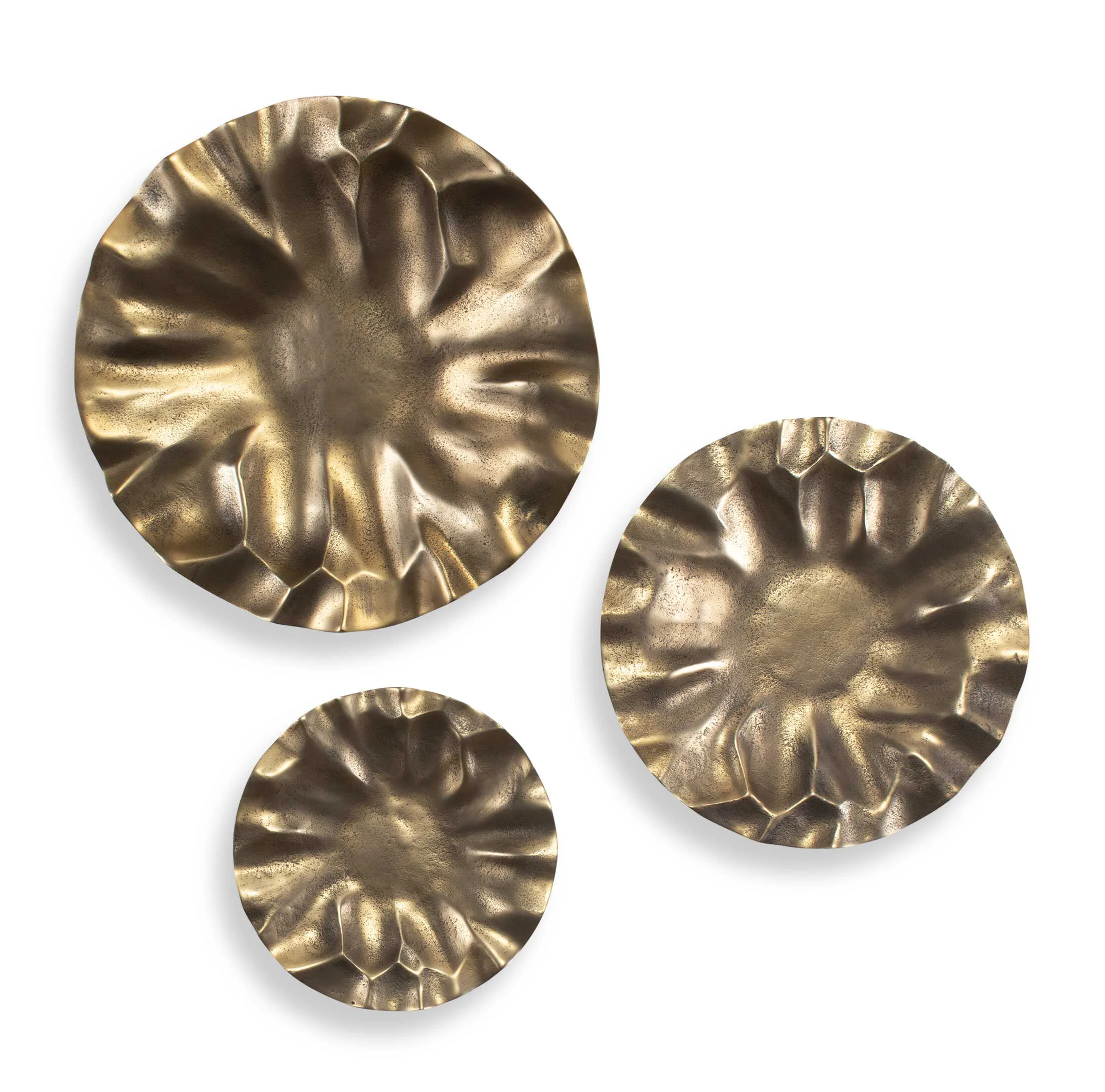Peonia Outdoor Gold Wall Art // Set of 3