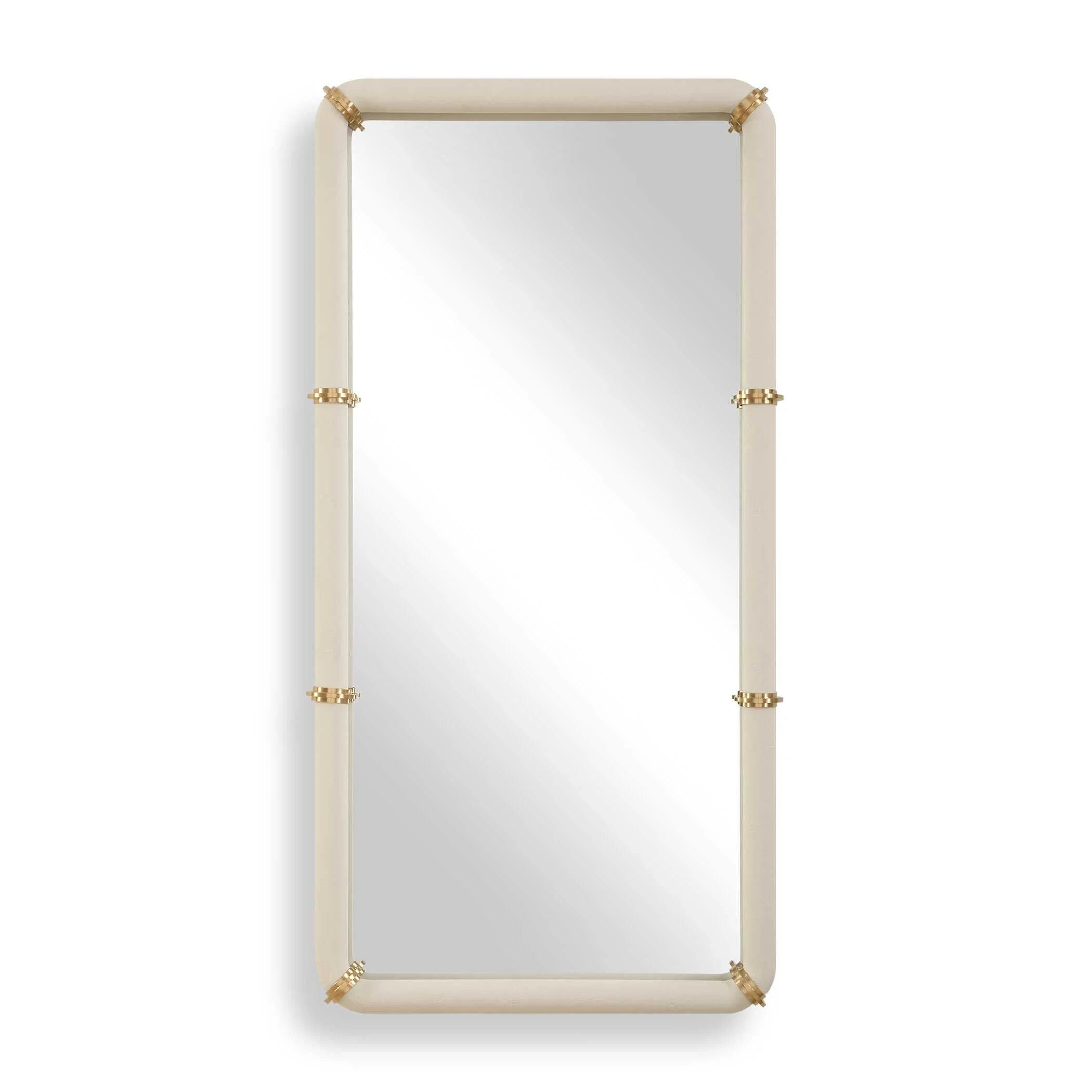 Cyprus White Leather Mirror