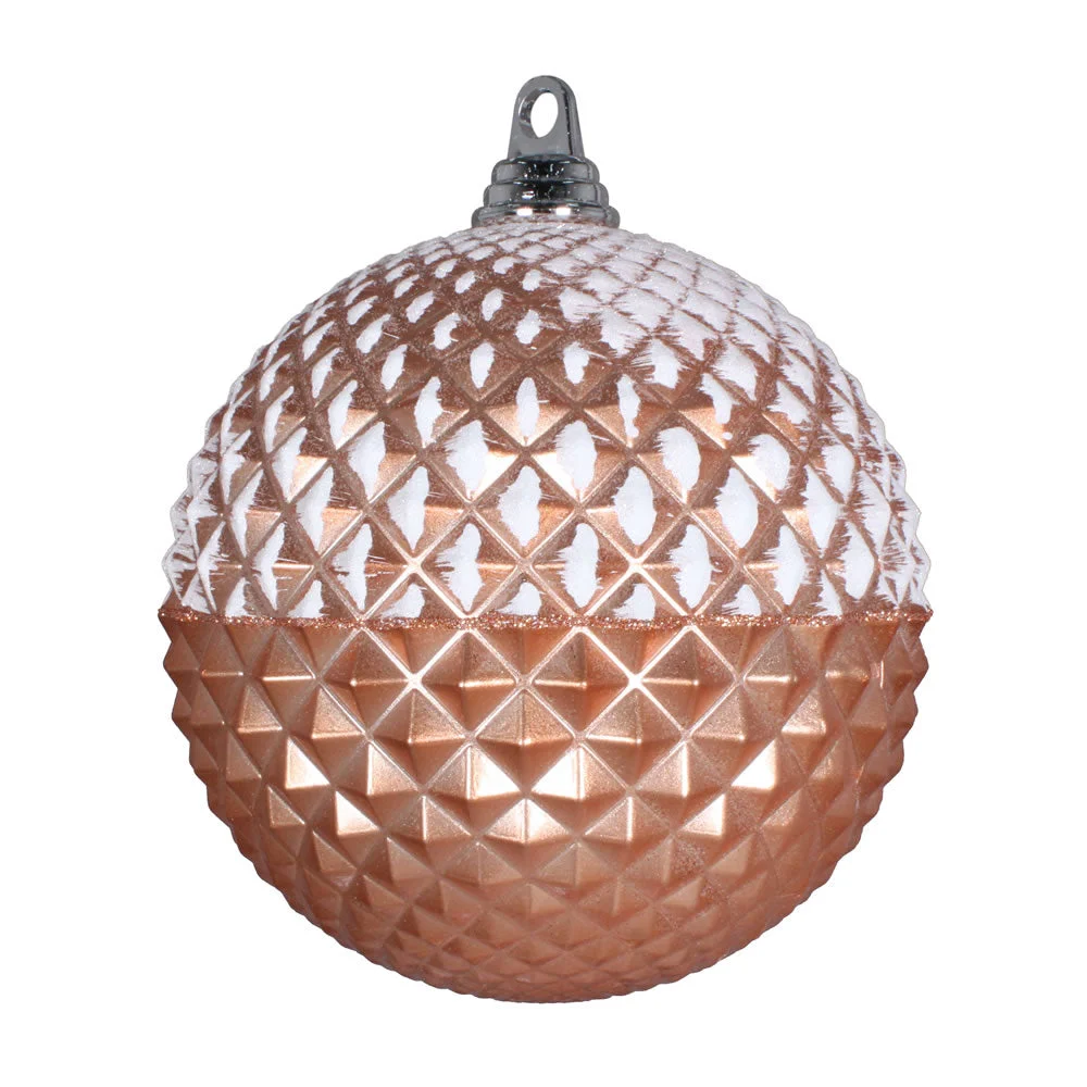 Vickerman Mt180458 10" Rose Gold Glitter Candy Durian Ball Ornament