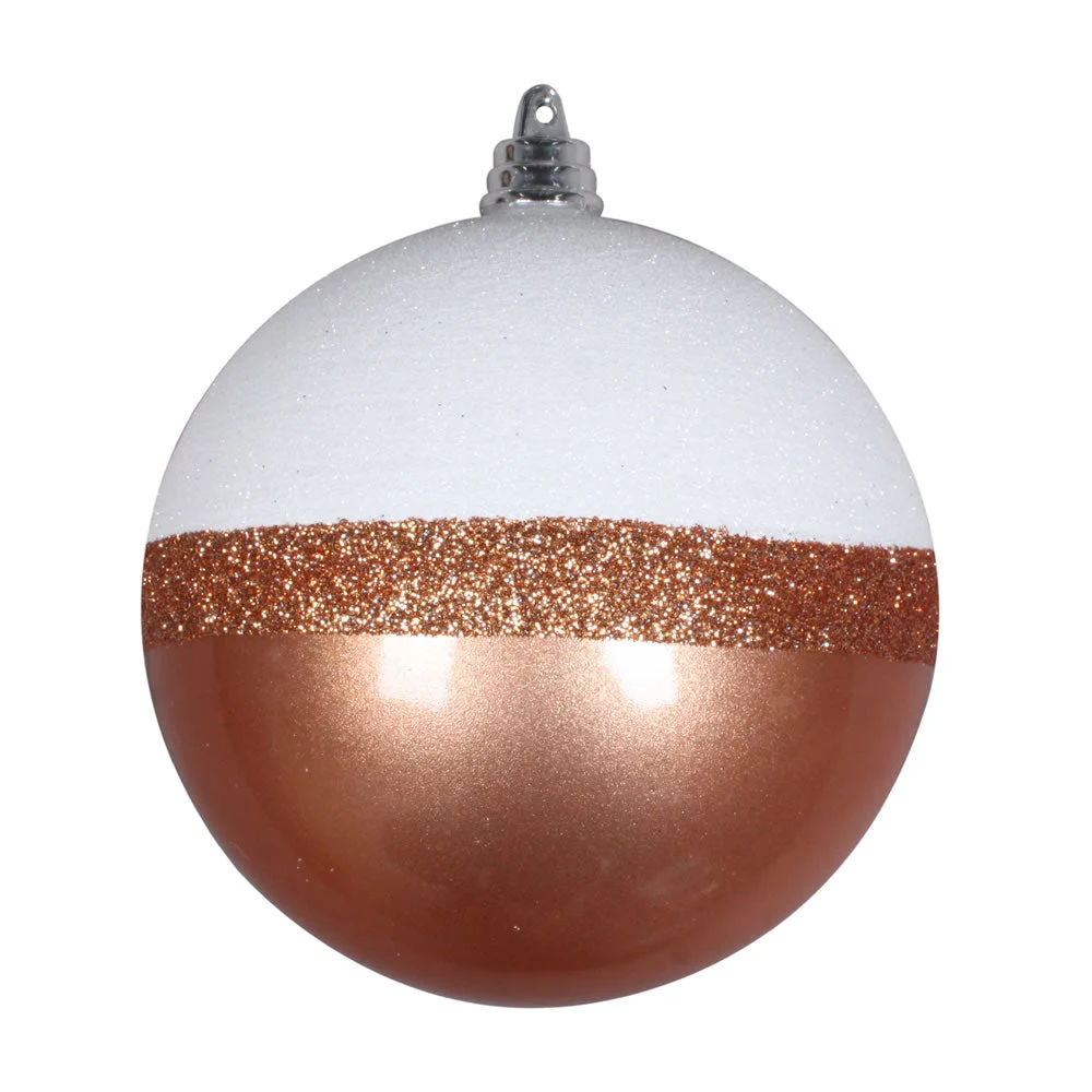 Vickerman Mt180658 3" Rose Gold Candy/White Glitter Ball 6/Bag
