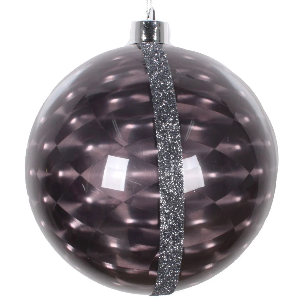 Vickerman Mt190217 6" Black Glitter Reflector Ornament 2/Bag