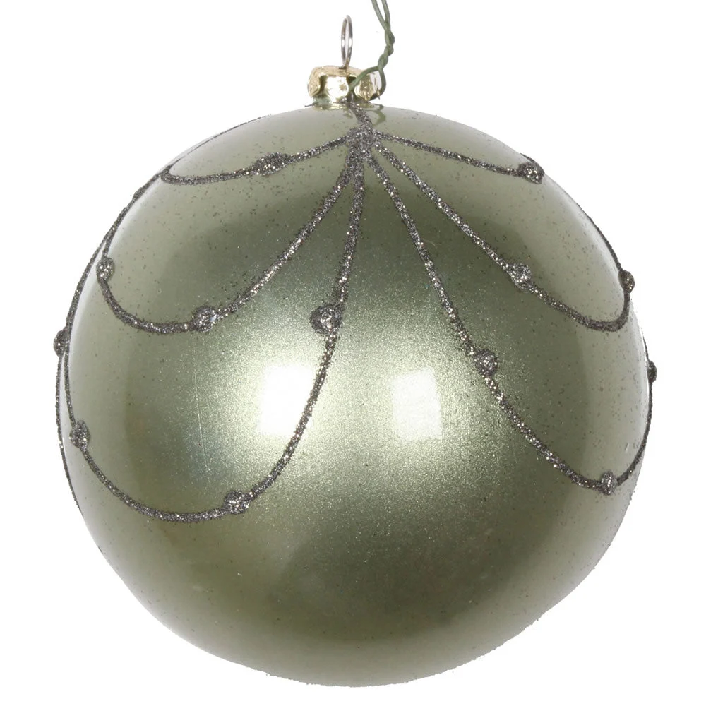Vickerman Mt194523D 4" Wrought Iron Candy Finish Curtain Ornament With Glitter Accents 4/Bag