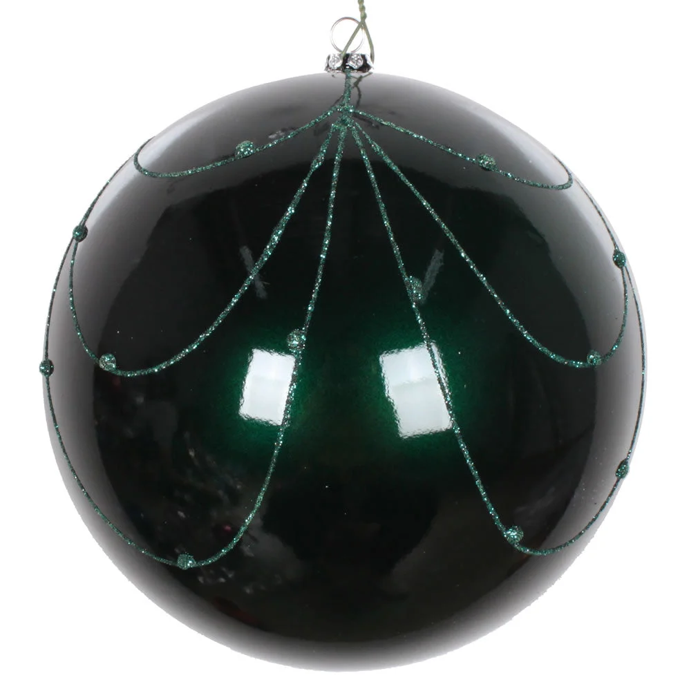 Vickerman Mt194762D 6" Sea Blue Candy Finish Curtain Ornament With Glitter Accents 3 Per Bag