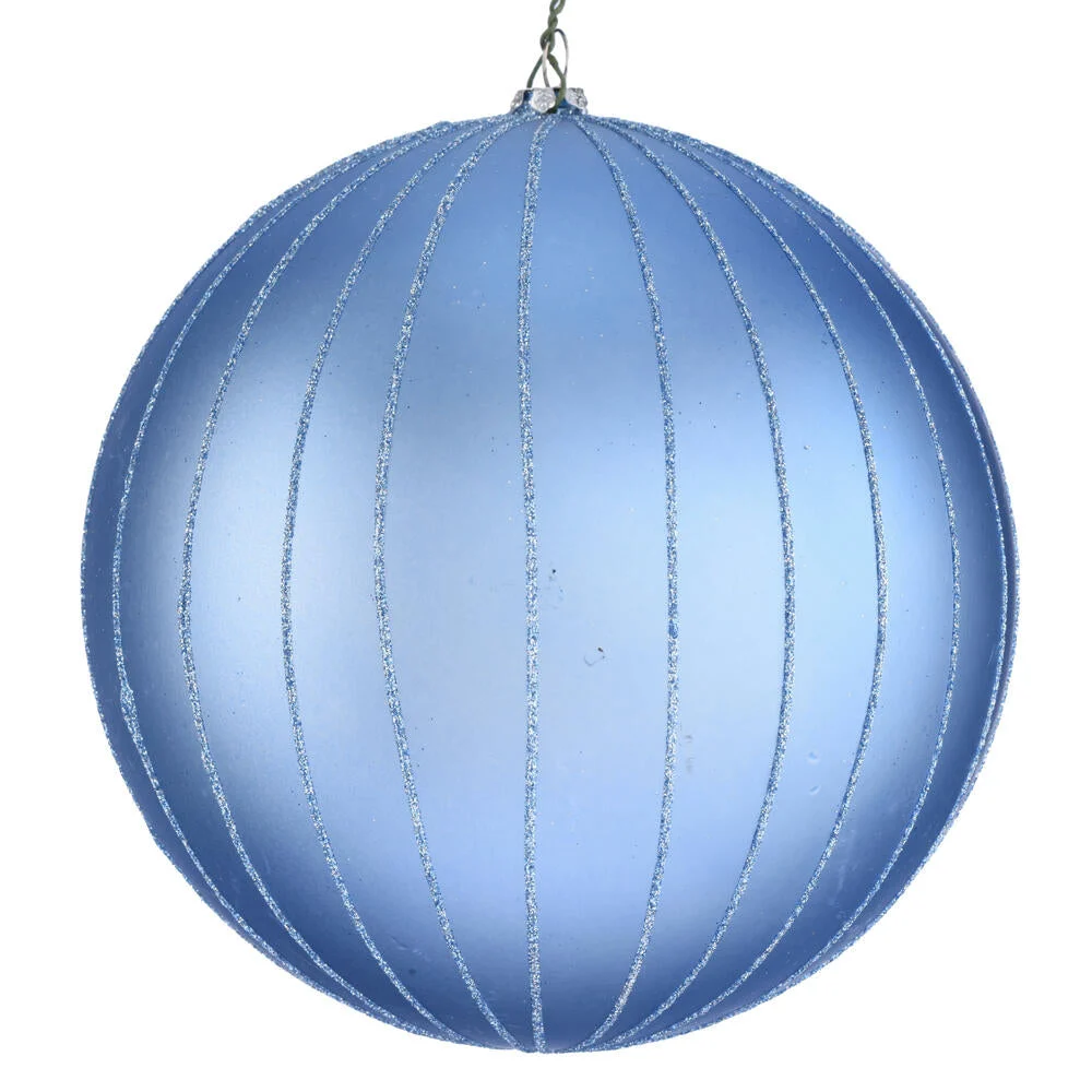 Vickerman Mt211929D 6" Periwinkle Matte Glitter Ball Christmas Ornament 2 Pieces Per Bag