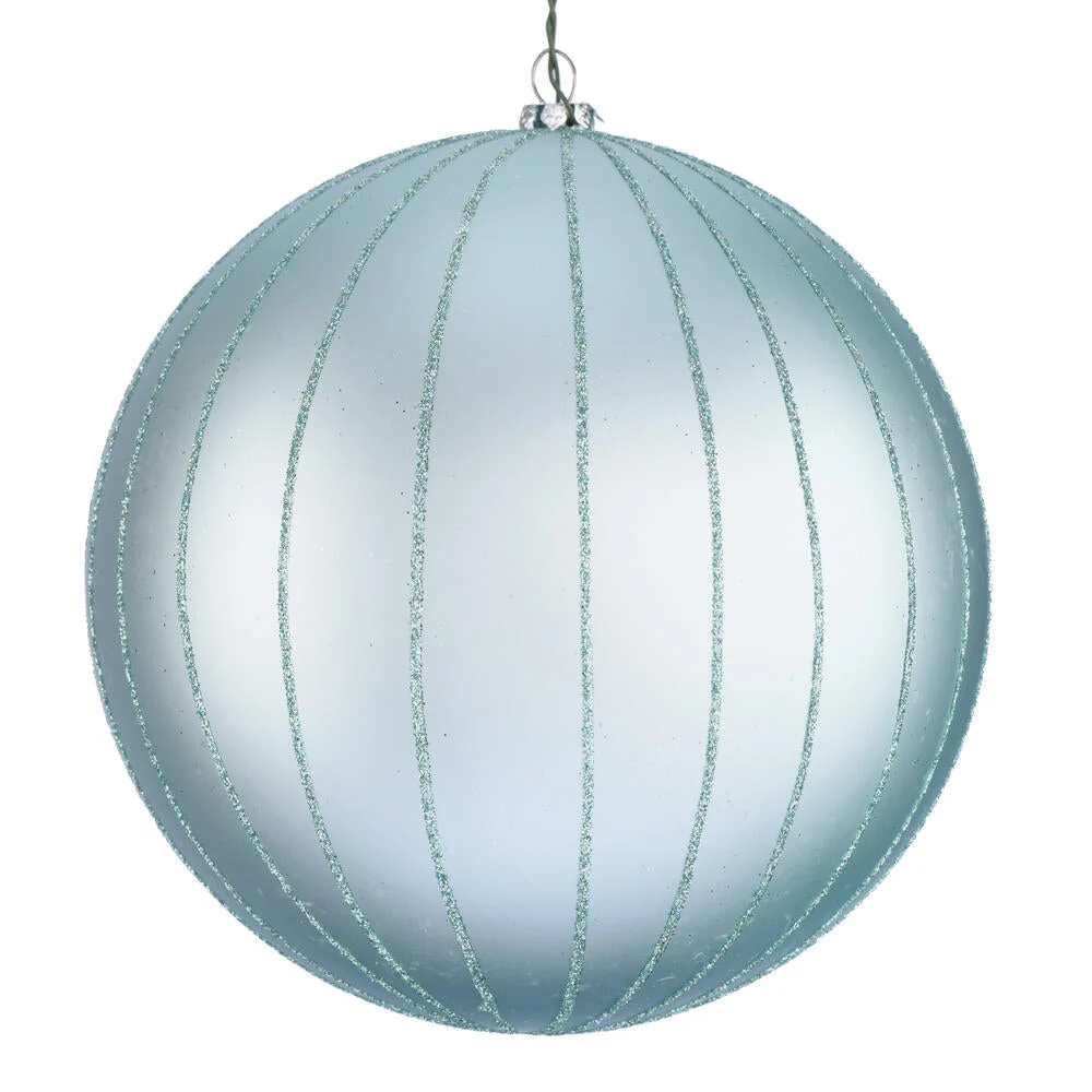 Vickerman Mt211940D 6" Frosty Mint Matte Glitter Ball Christmas Ornament 2 Pieces Per Bag