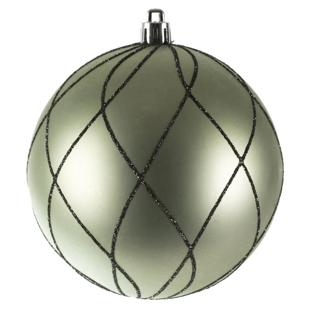 Vickerman N170623D 4" Wrought Iron Matt Glit Swirl Ball 4/Box