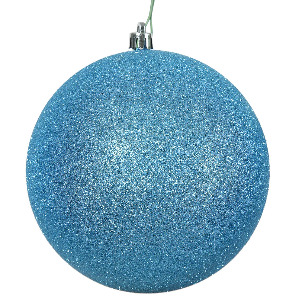 Vickerman N593012DG 12" Turquoise Glitter Ball Ornament