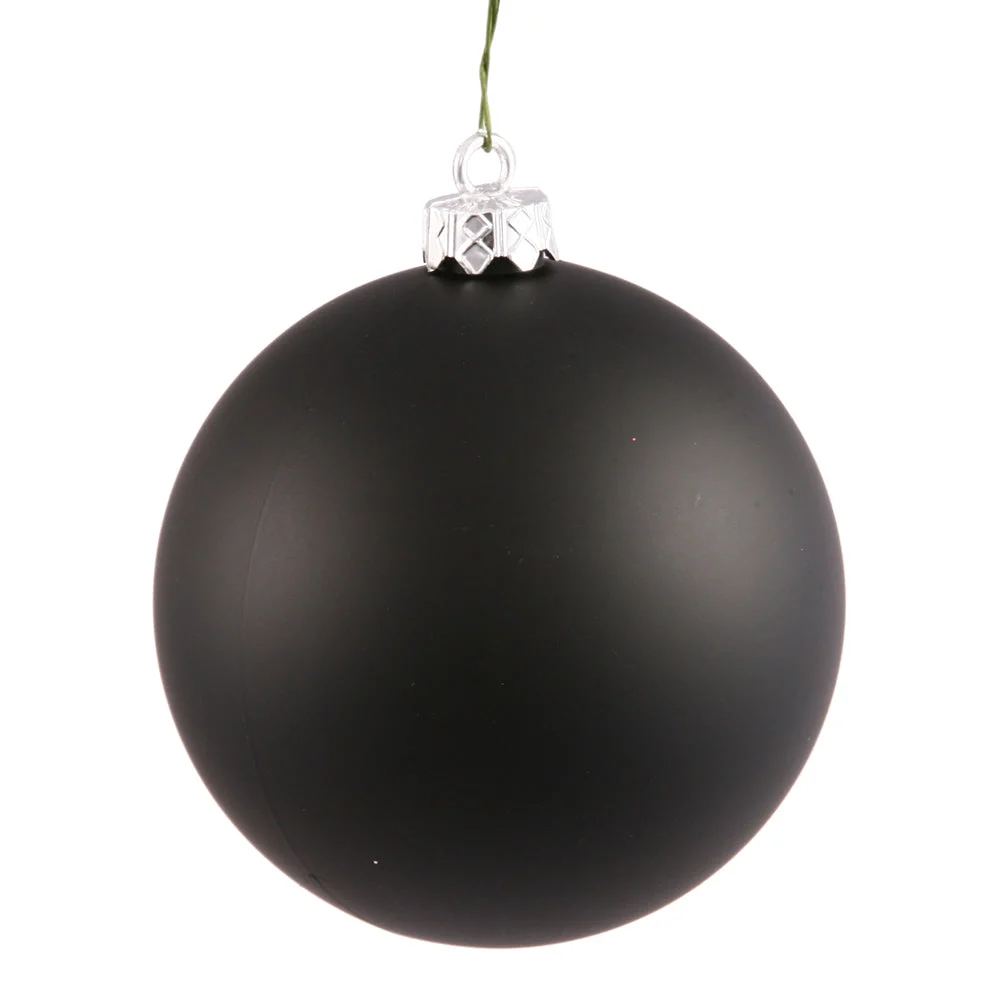 Vickerman N593017DMV 12" Black Matte Ball Ornament