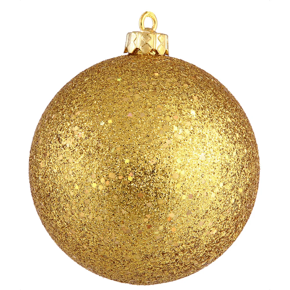 Vickerman N593030DQ 12" Antique Gold Sequin Ball Ornament