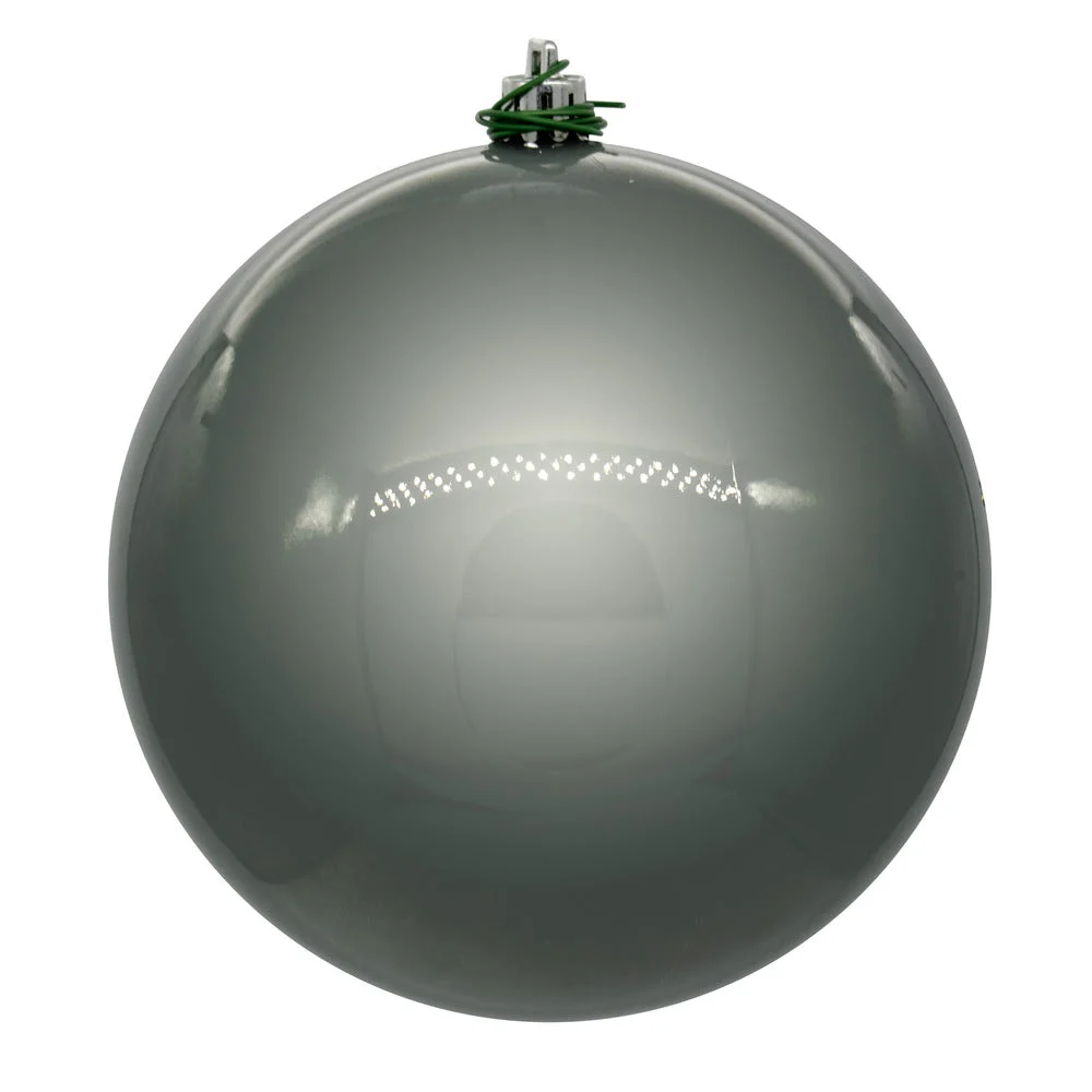 Vickerman N592587DPV 10" Pewter Pearl Uv Drilled Ball Ornament 1 Per Bag.