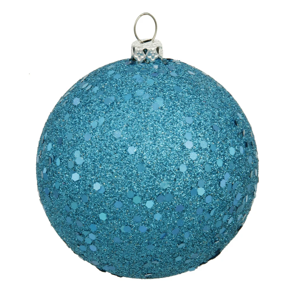 Vickerman N593012DQ 12" Turquoise Sequin Ball Ornament