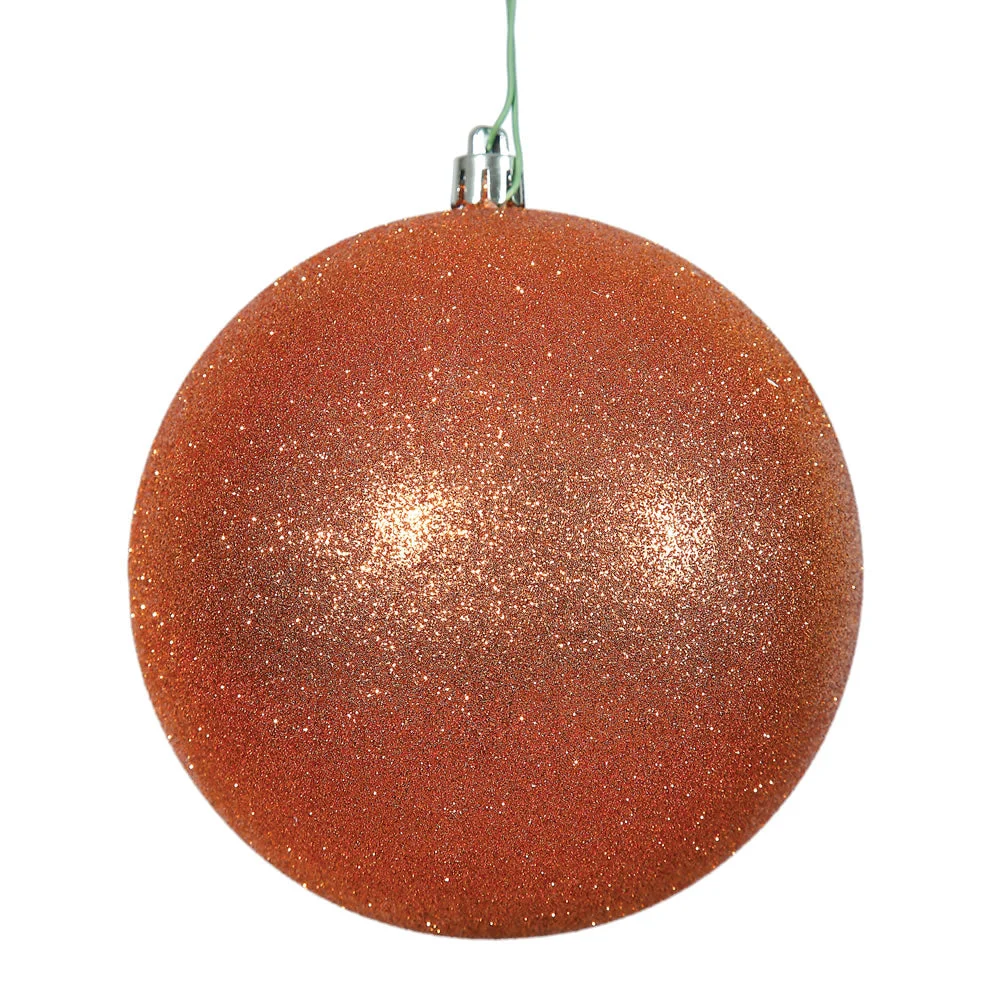Vickerman N593018DG 12" Burnished Orange Glitter Ball Ornament