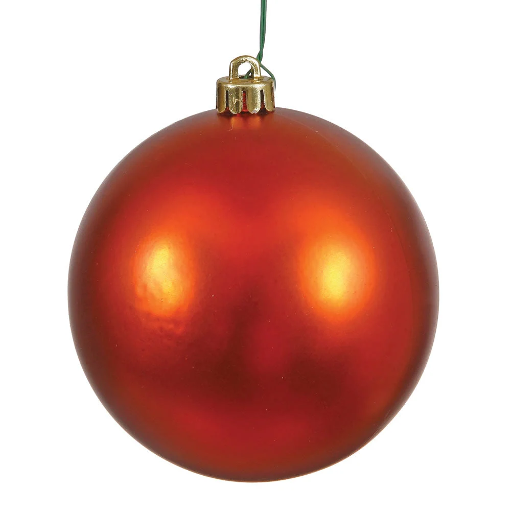 Vickerman N593018DMV 12" Burnished Orange Matte Ball Ornament