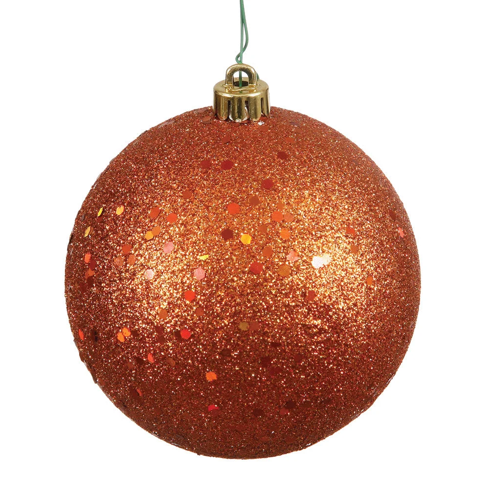 Vickerman N593018DQ 12" Burnished Orange Sequin Ball Ornament