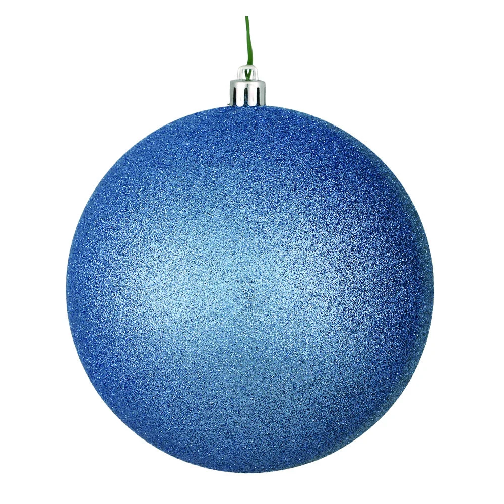 Vickerman N593029DG 12" Periwinkle Glitter Ball Ornament